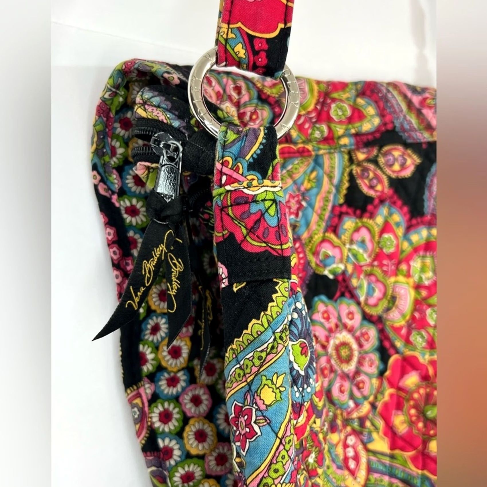 Vera Bradley Vera Bradley Purse Crossbody Retired Symphony In Hue Paisley Black Cotton Women's Size ONE SIZE - 6 Thumbnail