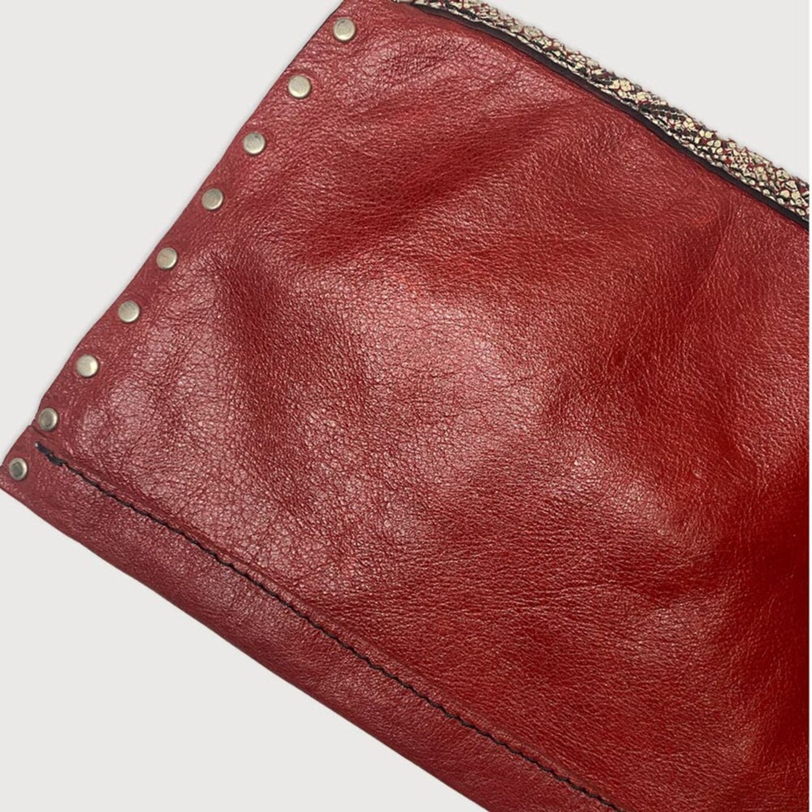 Other Vintage Handmade Red leather & Snakeskin Clutch Size ONE SIZE - 5 Thumbnail