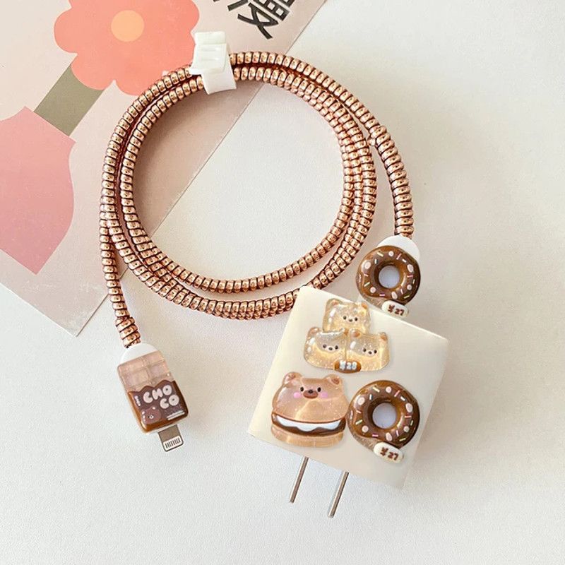 Donut Bunny Iphone Charger Cable Protector P02 in White, Women's