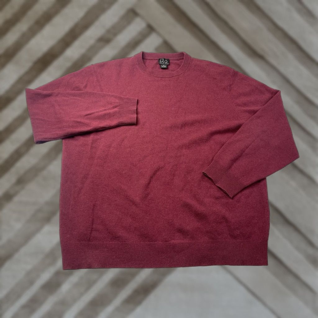 Jos. A. Bank Executive Collection JOS A. BANK 100% Cashmere Crew Sweater Burgundy Men’s Large Size US XL / EU 56 / 4 - 1 Thumbnail