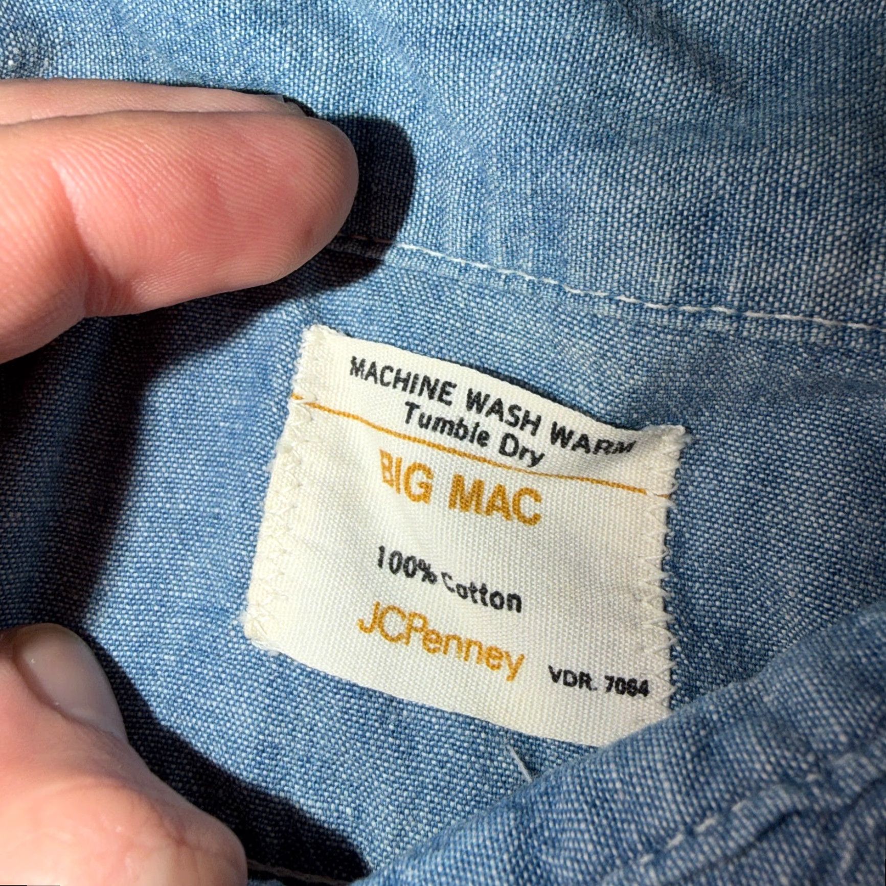 Vintage VINTAGE Big Mac Chambray Work Shirt Sleeveless M 1970s Blue Cotton Mens Womens Boy Girl? Size US M / EU 48-50 / 2 - 6 Thumbnail