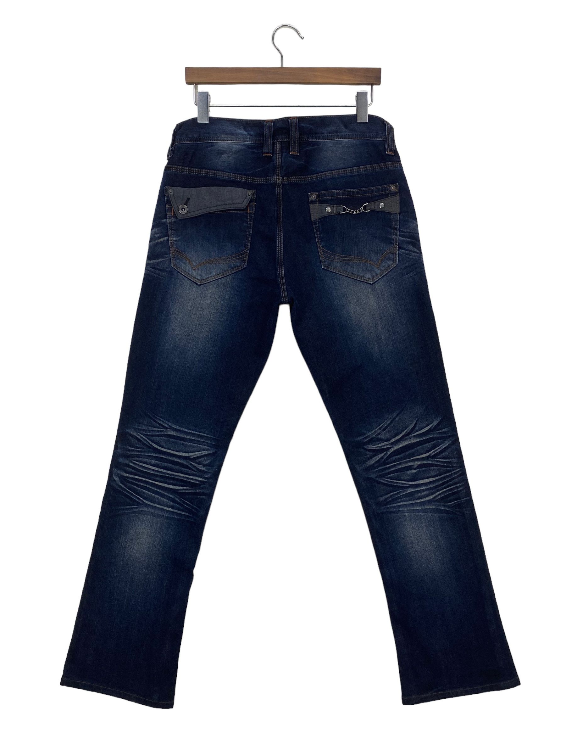 image of Distressed Denim Nicole Jeans Multizipper Flare Jeans in Blue, Men's (Size 33)