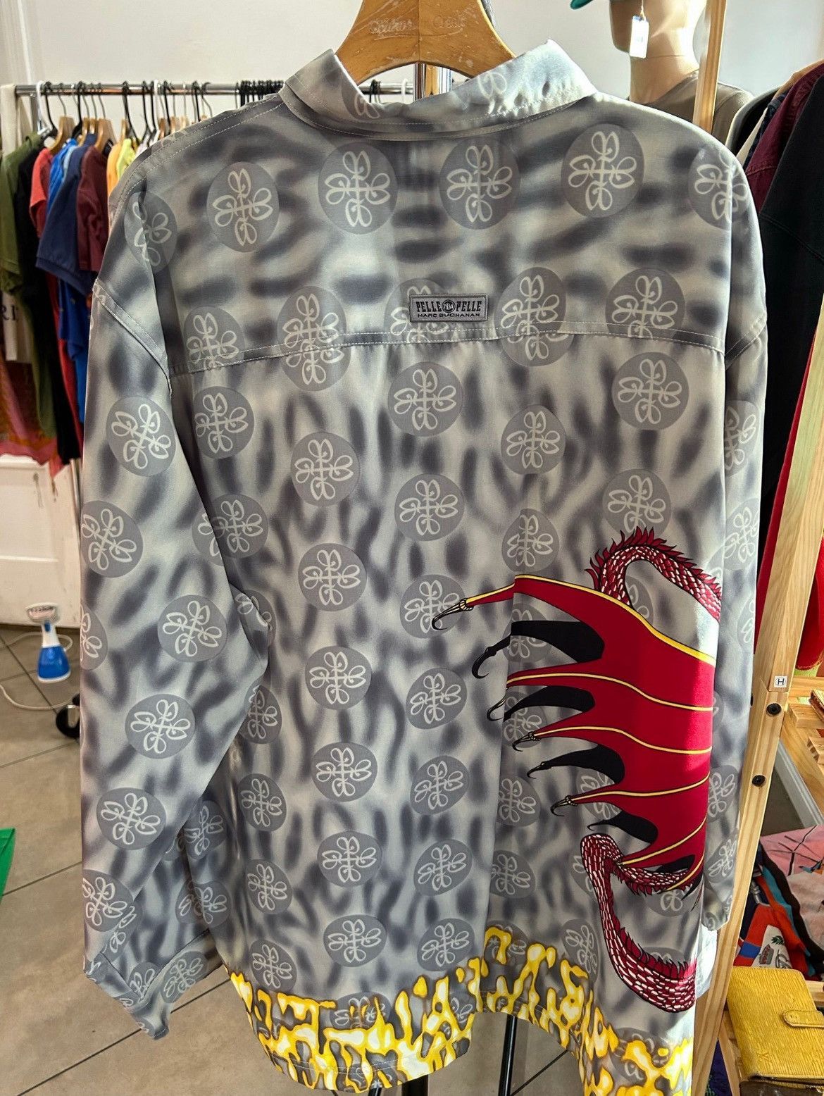 Pelle Pelle 90’—Early 2000’s Pelle Pelle Dragon Print Button Up Size US XL / EU 56 / 4 - 2 Thumbnail