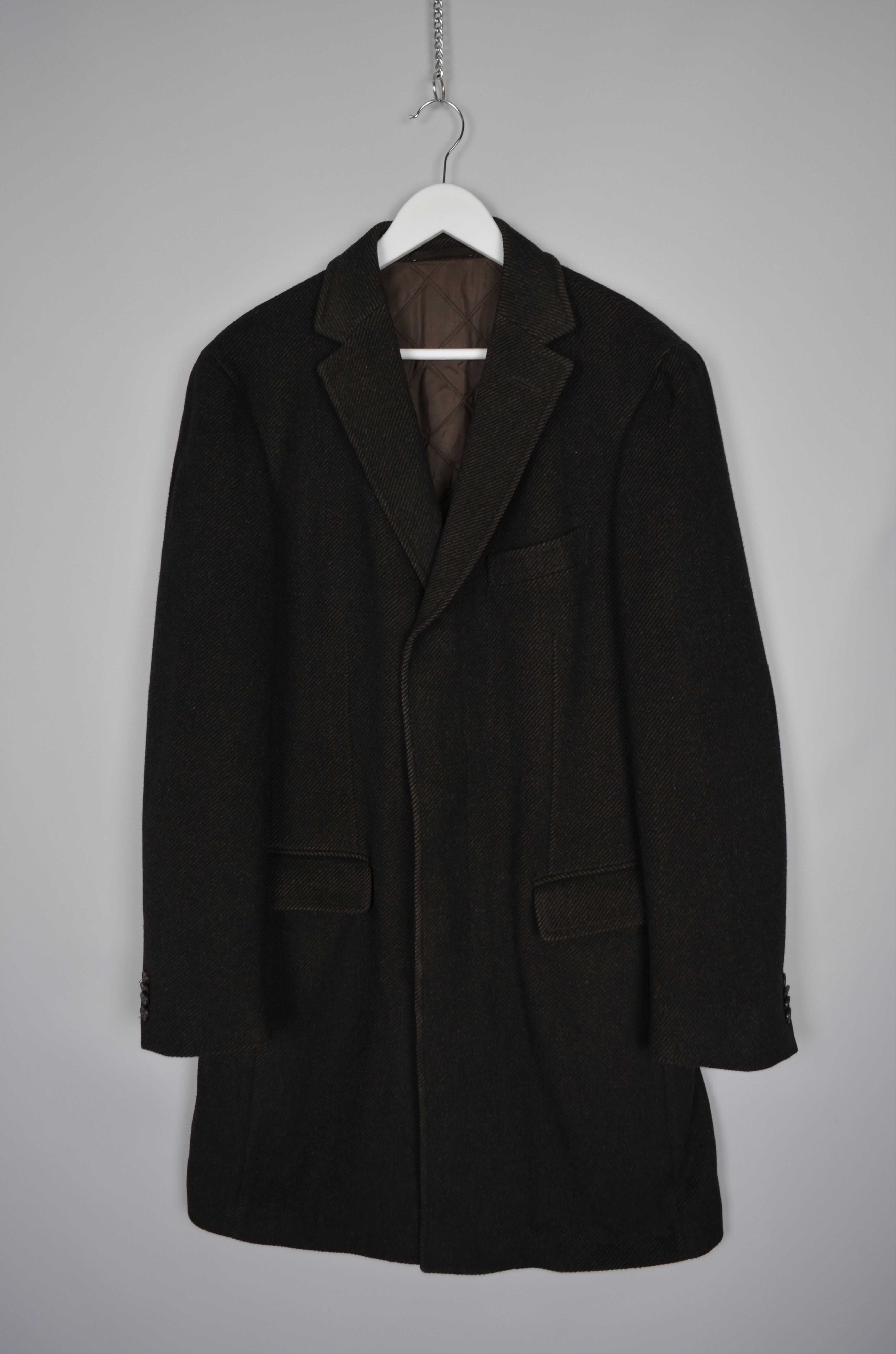 Designer × Z Zegna Z Zegna 100% Wool Black/Brown Pea Car Coat Jacket Sz 50/M Size US M / EU 48-50 / 2 - 14 Thumbnail