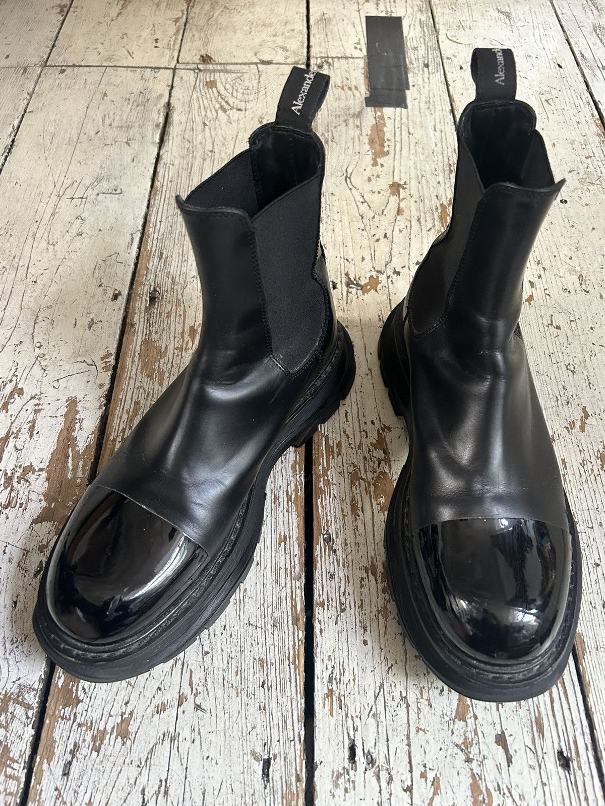 Alexander McQueen Alexander McQueen black leather boots Size US 9 / EU 42 - 1 Thumbnail