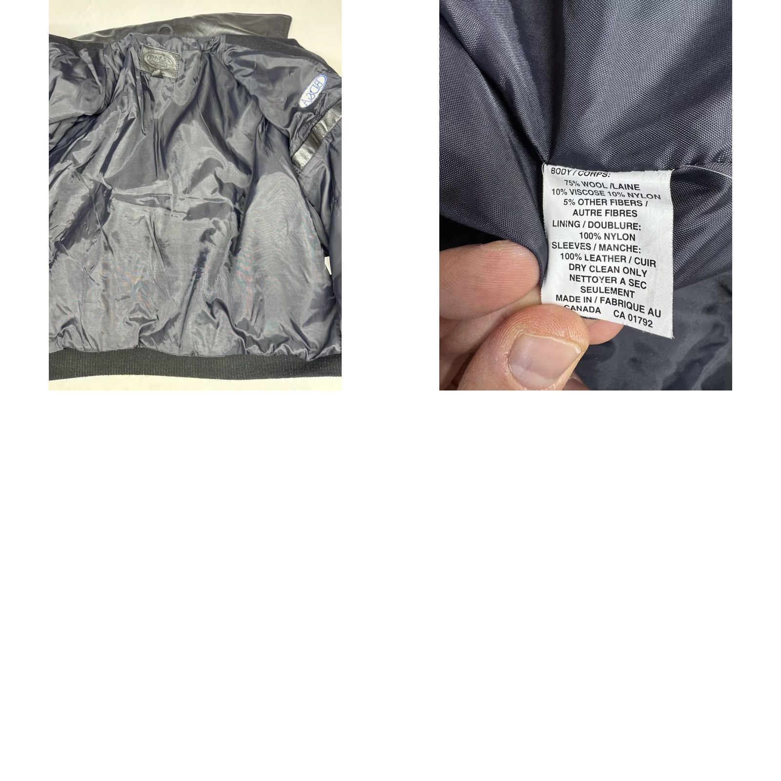 Vintage VINTAGE AOL America Online Bishop Wool Leather Embroidered Bomber Jacket Black Adult XL 90s Mens Size US XL / EU 56 / 4 - 8 Thumbnail