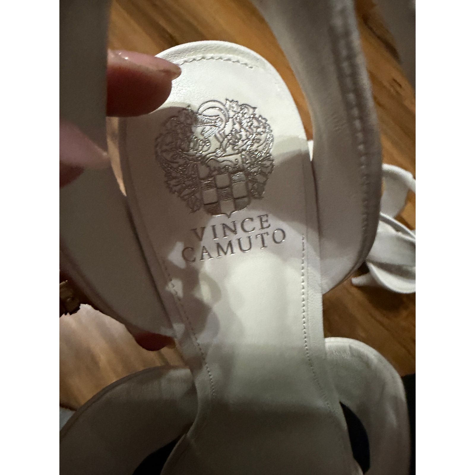 Vince Camuto White Kalintie Open Toe Ankle Strap Suede Solid Heels Size US 10 / IT 40 - 9 Thumbnail