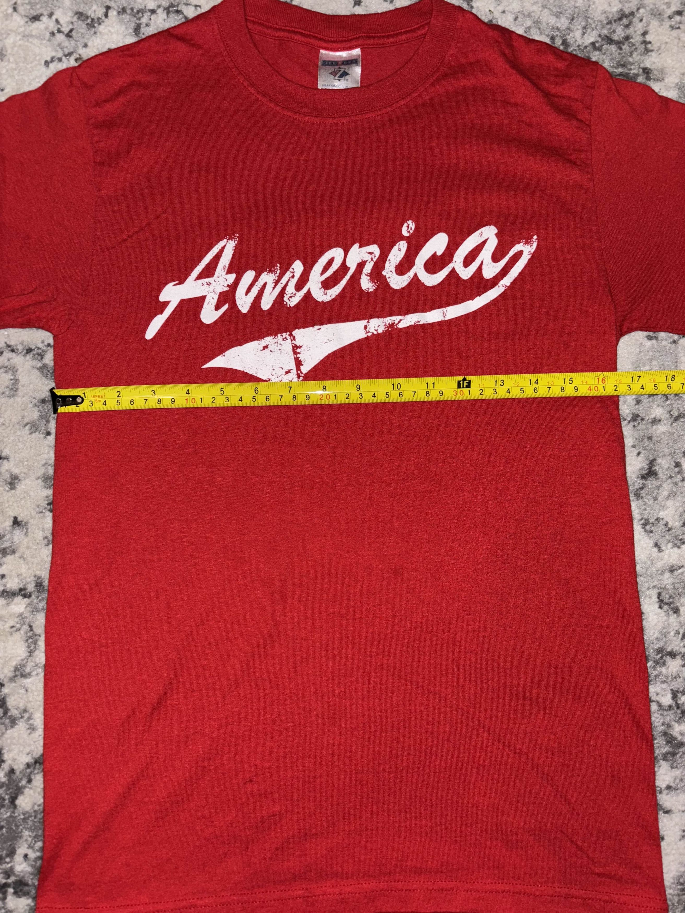 Vintage Y2K America Swoosh Underline Shirt Size US S / EU 44-46 / 1 - 5 Thumbnail