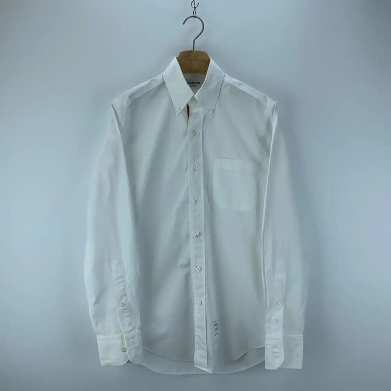 Thom Browne White Cotton Long Sleeve Shirt 0089