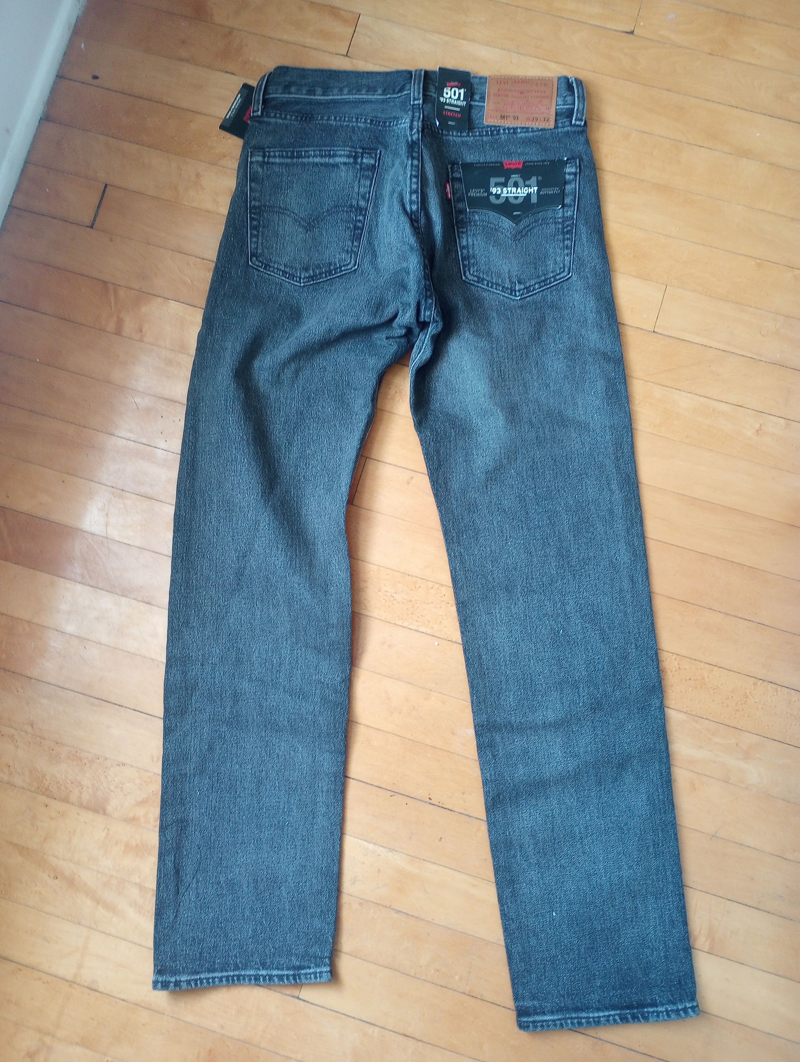 Levi's Levi's Premium '93 Straight Stretch 501 Jeans 29x32 Size US 29 - 4 Thumbnail