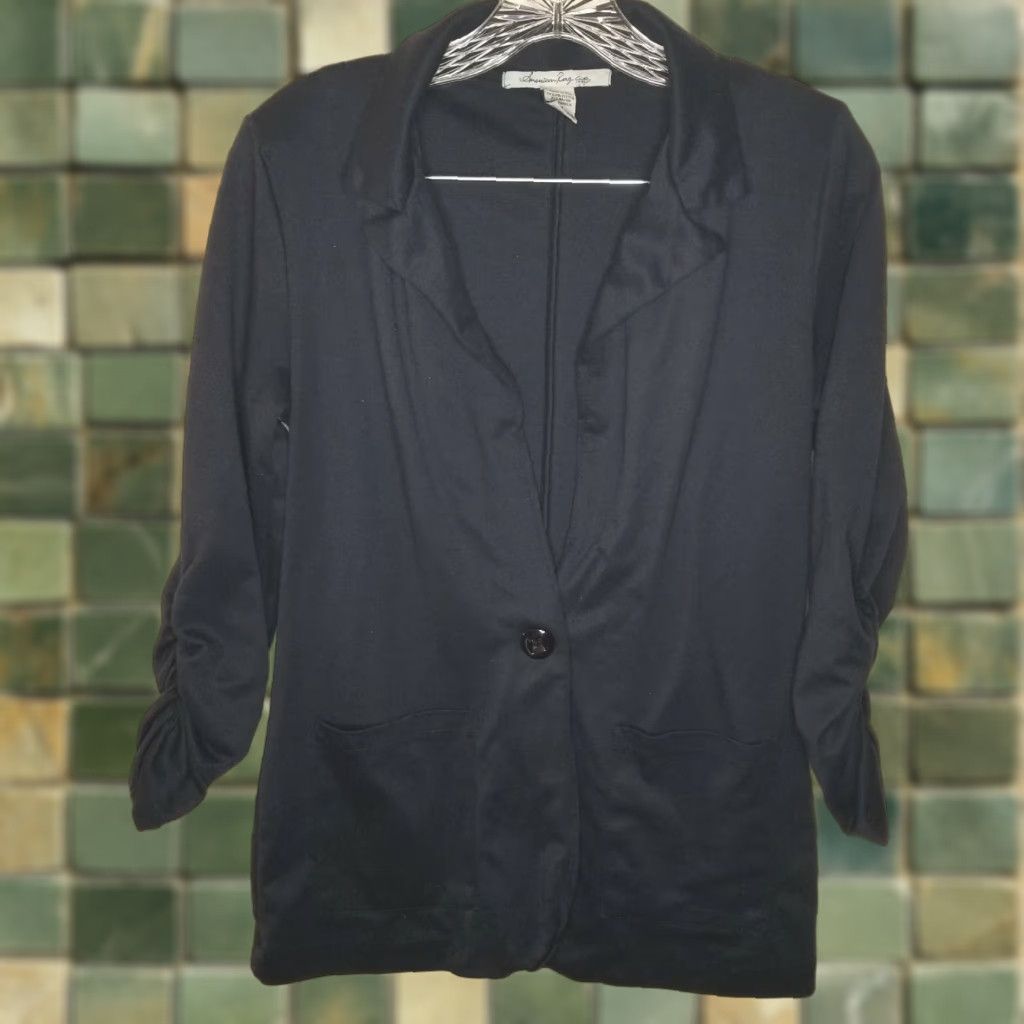 Vintage AMERICAN RAG Blazer Womens Medium Blue One Button Regular Fit Size M / US 6-8 / IT 42-44 - 1 Thumbnail