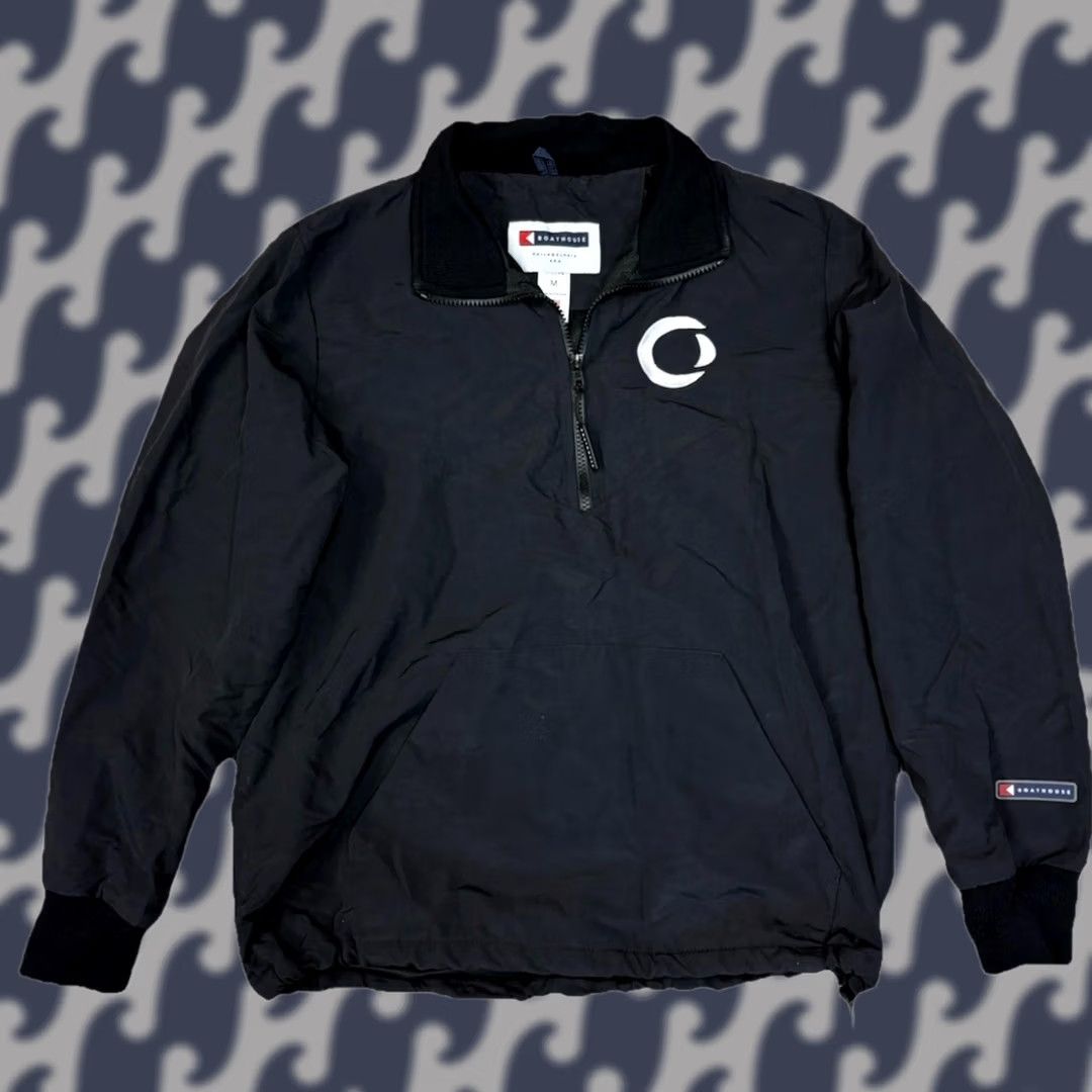 Vintage Boathouse Windbreaker Jacket Womens M Black Lined Vented Breathable Sailing Jacket Hooded Full Zip Pockets All Seasons Athletic Regular Womens Size M / US 6-8 / IT 42-44 - 1 Thumbnail