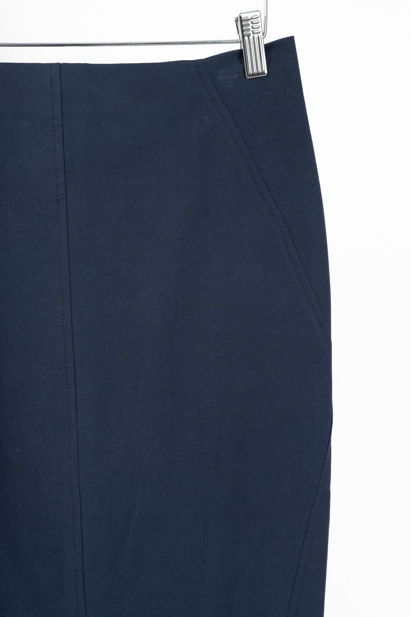 Brunello Cucinelli Brunello Cucinelli Navy Cotton Pencil Skirt Size 27" / US 4 / IT 40 - 4 Thumbnail