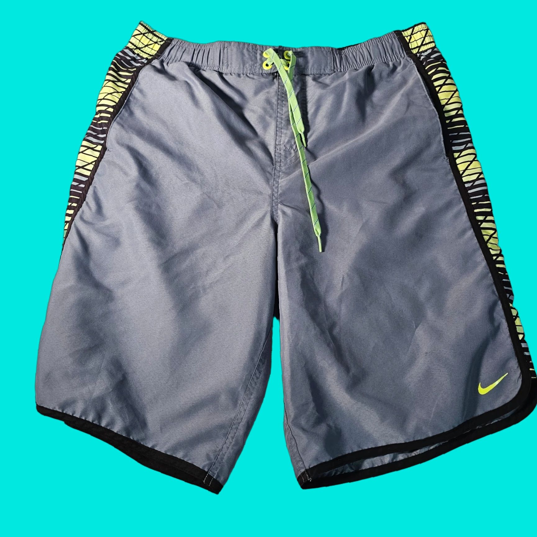 Nike Nike Geometric Print Swim Trunk Board Shorts Mens Light Dark Blue M Size US 31 - 1 Thumbnail