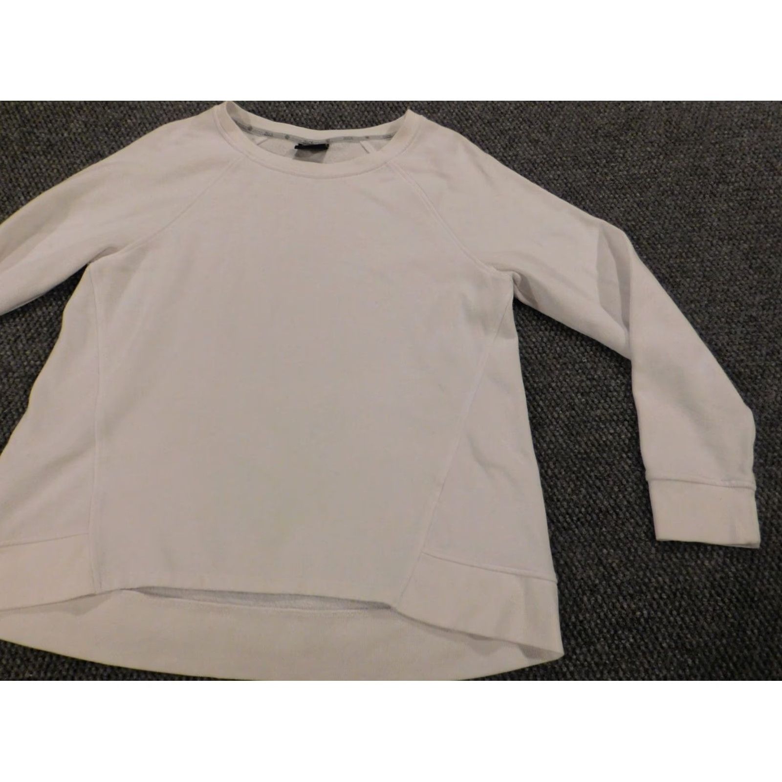 Vintage Zelos Womens Sweatshirt L White Crew Neck Pullover Zip Logo Stretch Regular Knit Activewear - Mens/ Womens Size L / US 10 / IT 46 - 2 Thumbnail
