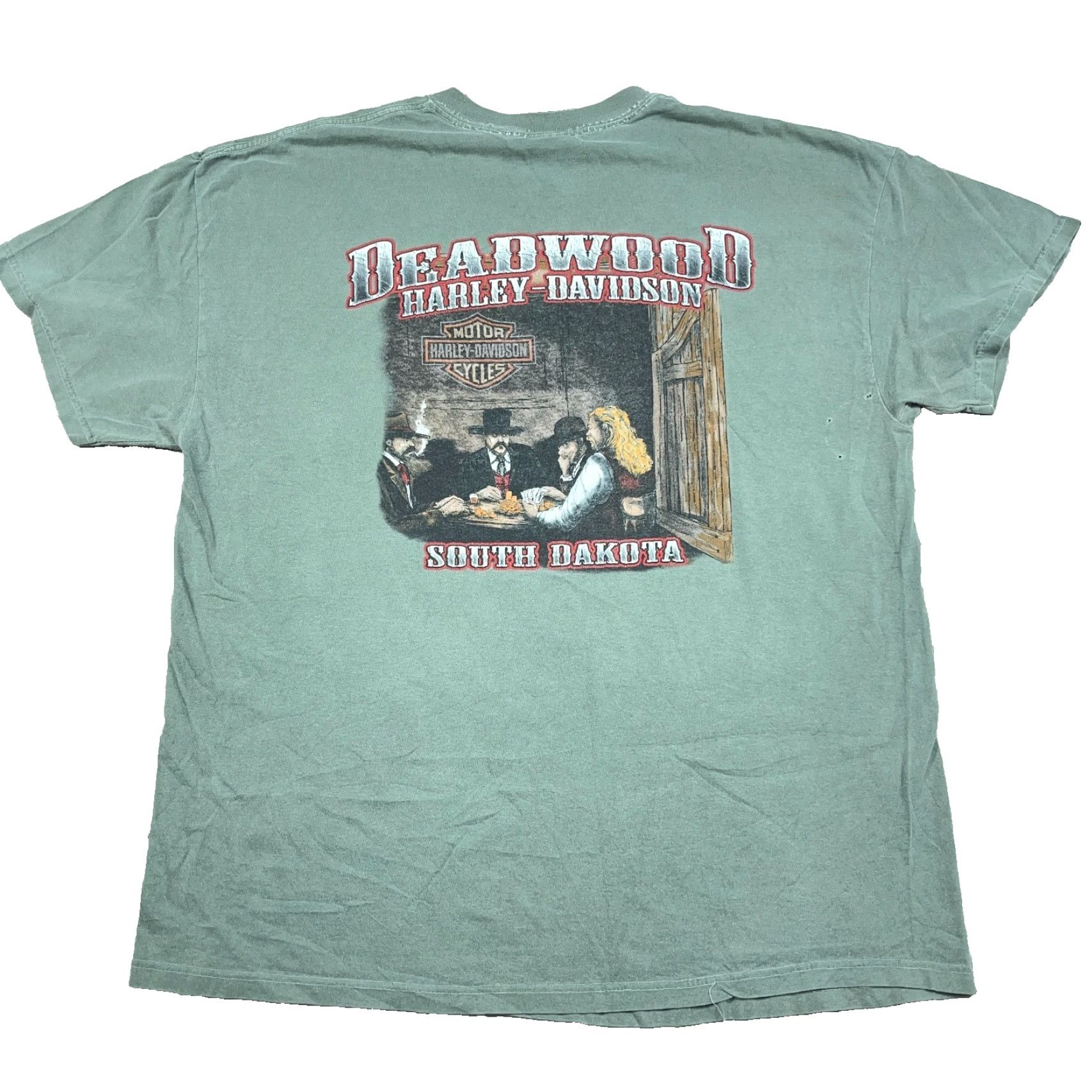 Harley Davidson VINTAGE Harley-Davidson Shirt Men XL Green 80s Retro Logo Graphic Print Short Sleeve T-Shirt Size US XL / EU 56 / 4 - 2 Thumbnail