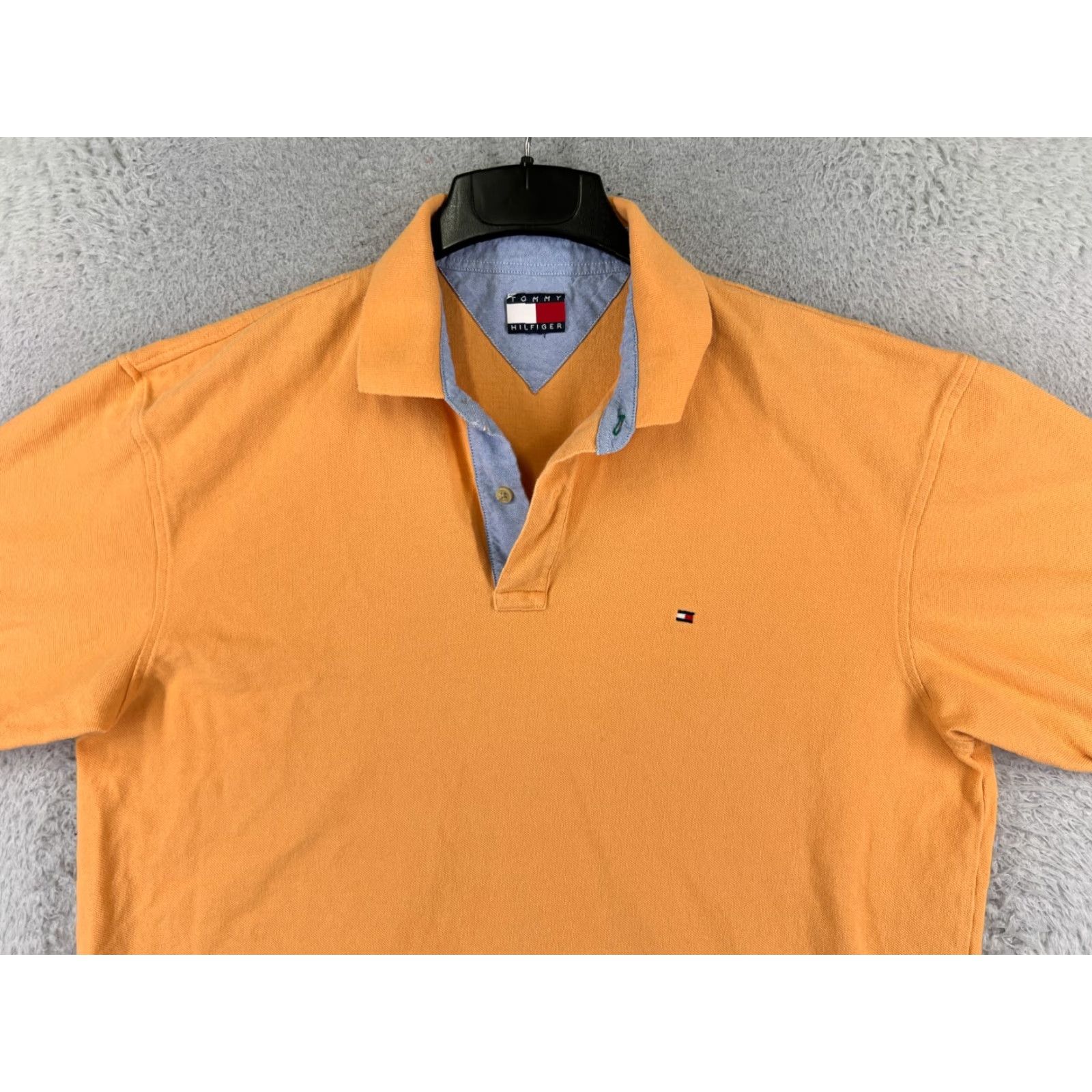 Tommy Hilfiger VINTAGE Tommy Hilfiger Polo Shirt Adult XL Orange 100% Cotton Knit Golf Shirt Mens Polo Modern Sports Size US XL / EU 56 / 4 - 4 Thumbnail