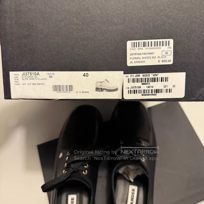 Jil Sander Jil Sander Riveted low-top lace-up leather shoes Size US 7 / EU 40 - 5 Thumbnail