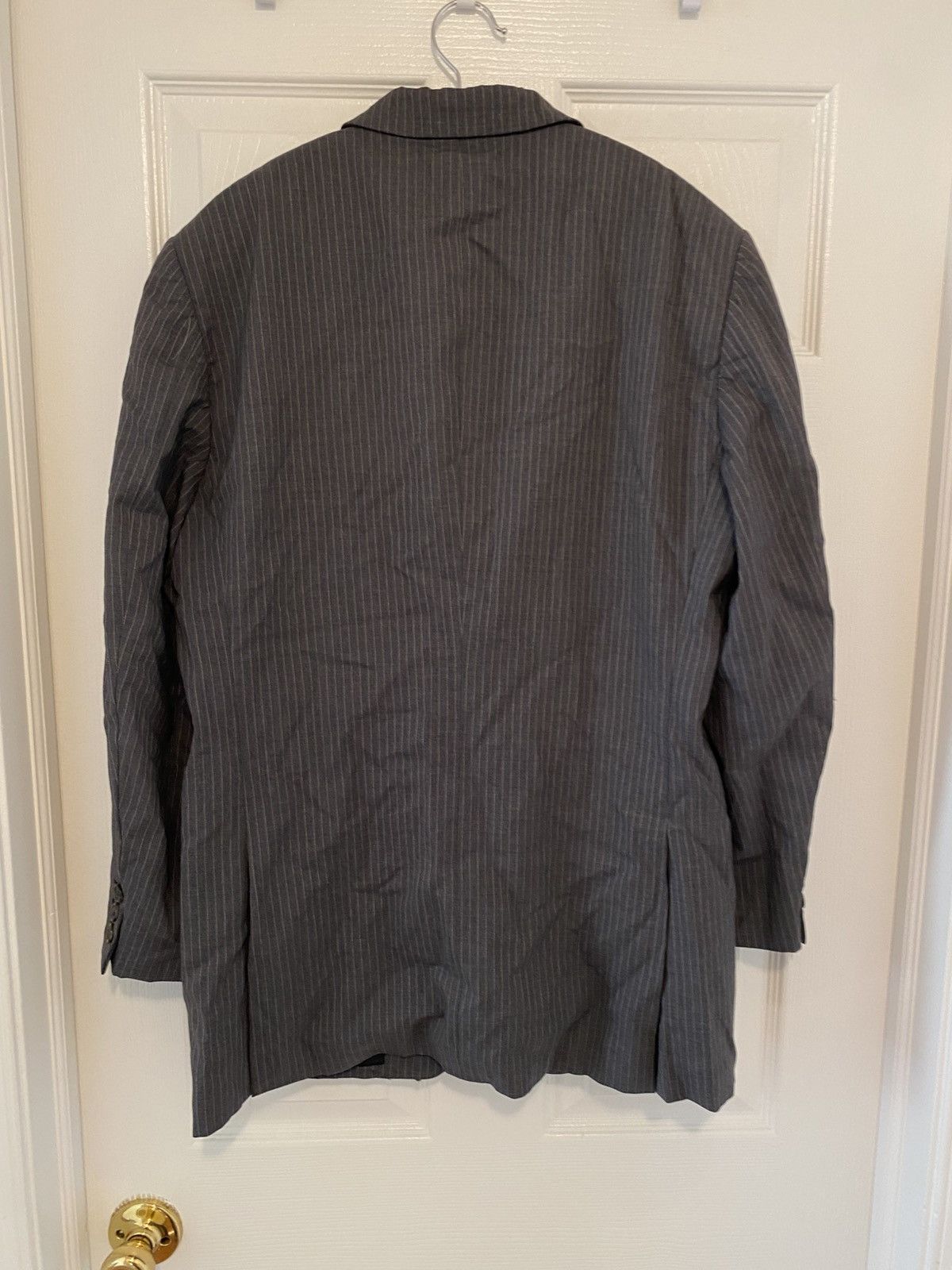 Prada 03aw grey pinstriped wool blazer Size 48R - 7 Thumbnail