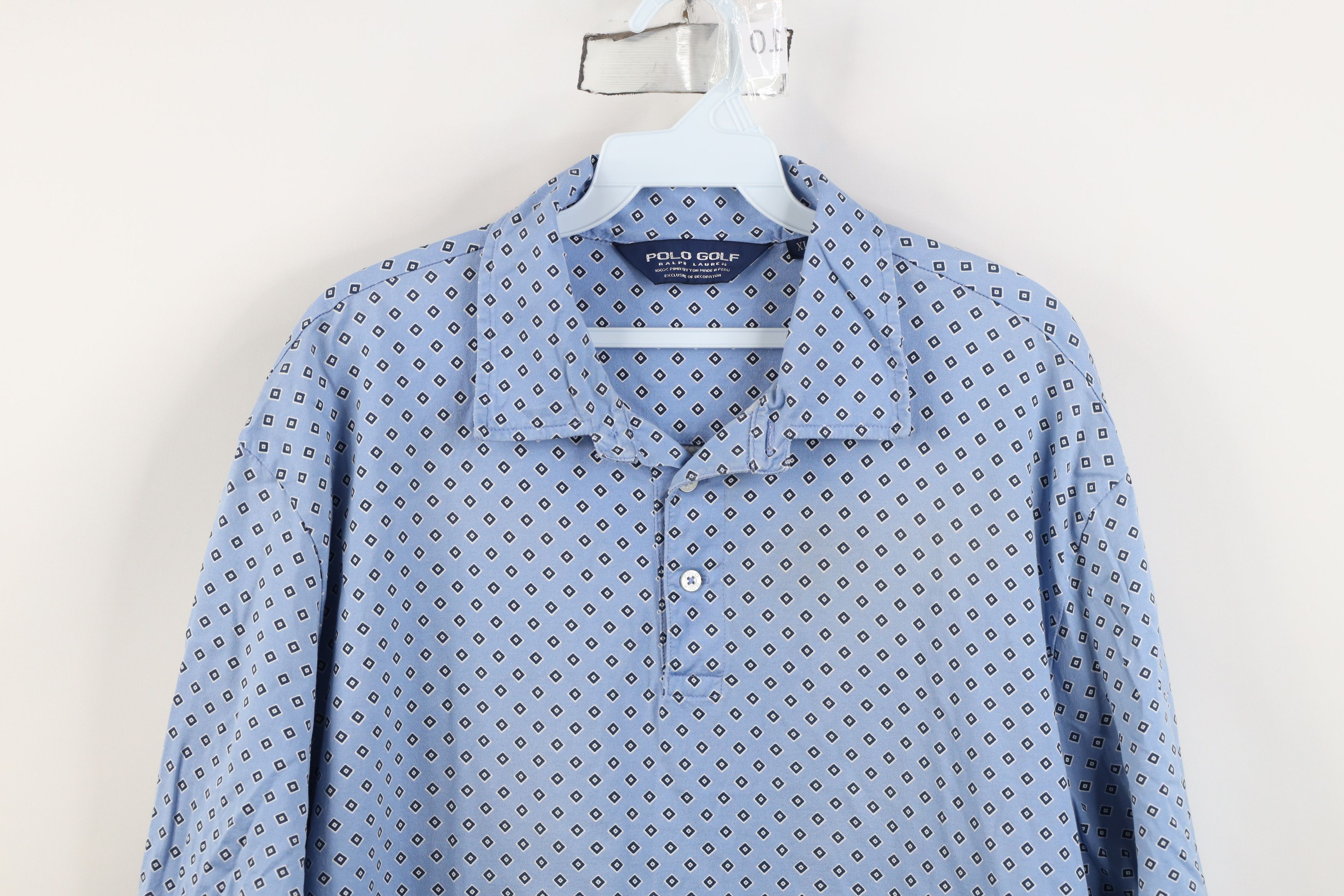 Ralph Lauren Vintage Polo Golf Ralph Lauren Diamond Knit Polo Shirt Blue Size US XL / EU 56 / 4 - 2 Thumbnail