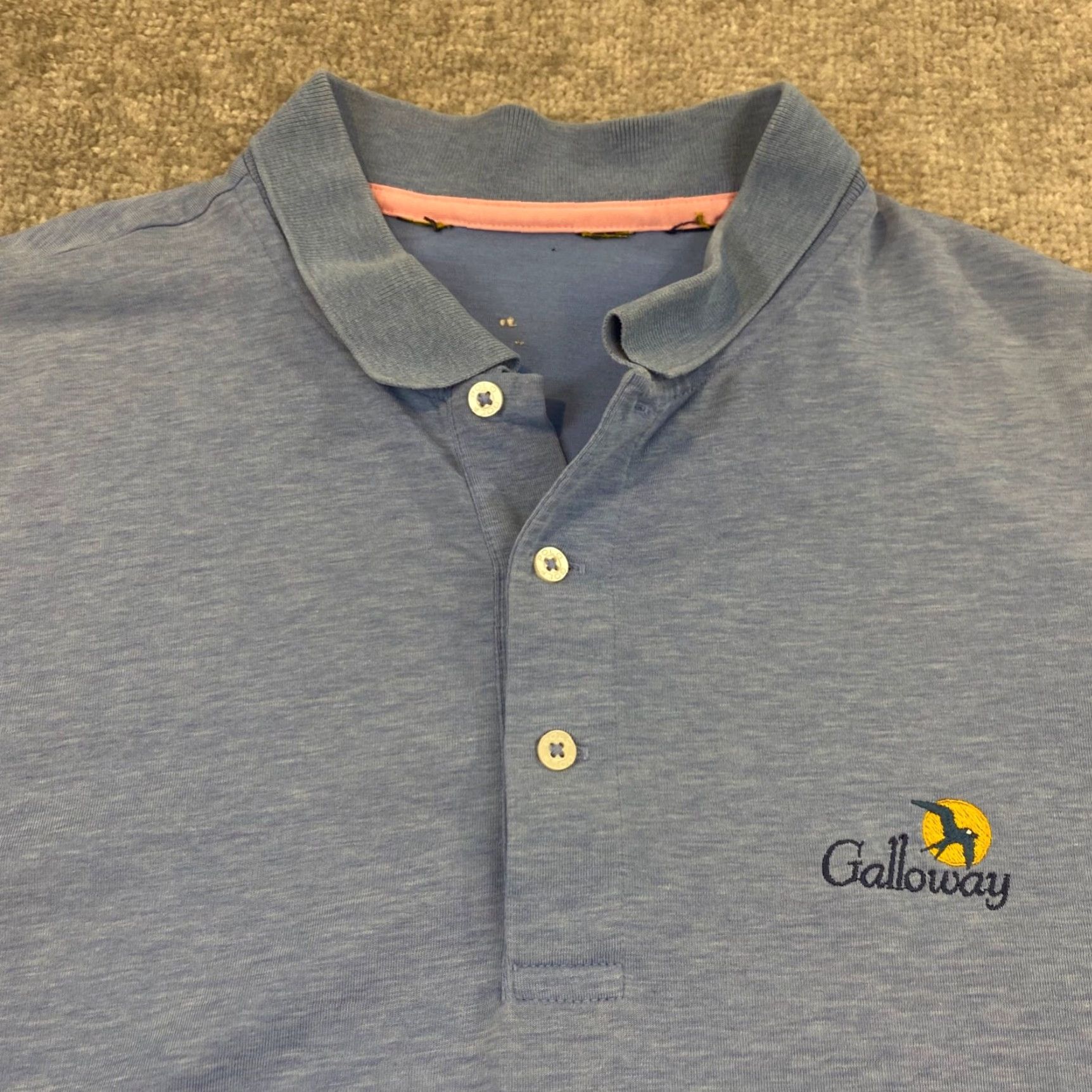Polo Ralph Lauren VINTAGE Polo Ralph Lauren Polo Galloway Golf Club Mens Large Blue Stretch Golf Shirt S/S Size US L / EU 52-54 / 3 - 2 Thumbnail