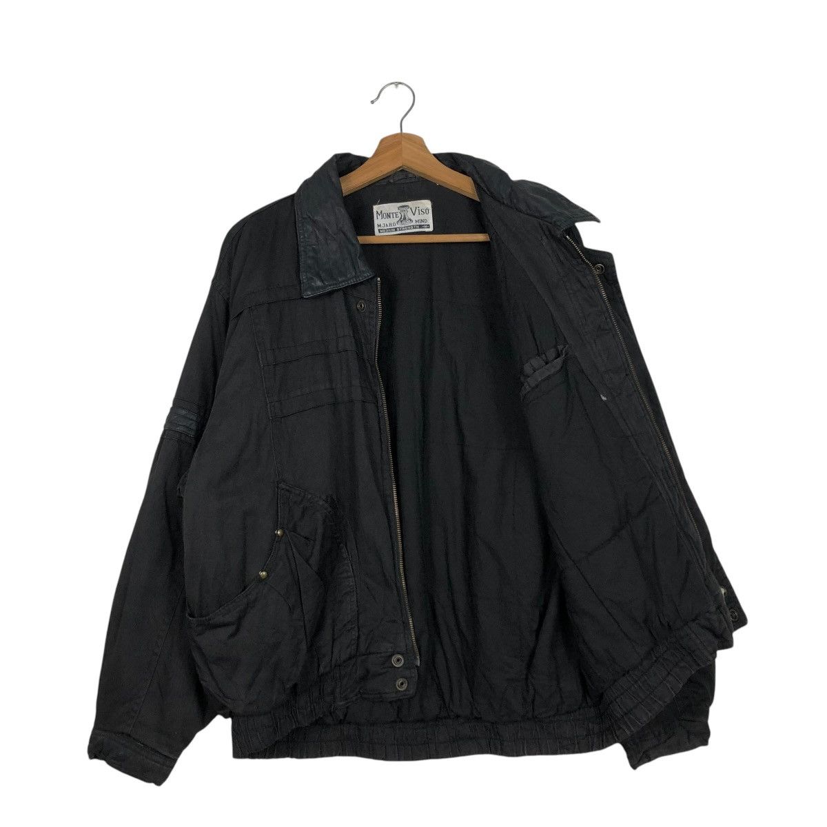 Japanese Brand 🔥ICONIC BLACK VINTAGE BOMBER JACKET PARACHUTE MONTE VISO Size US M / EU 48-50 / 2 - 13 Thumbnail