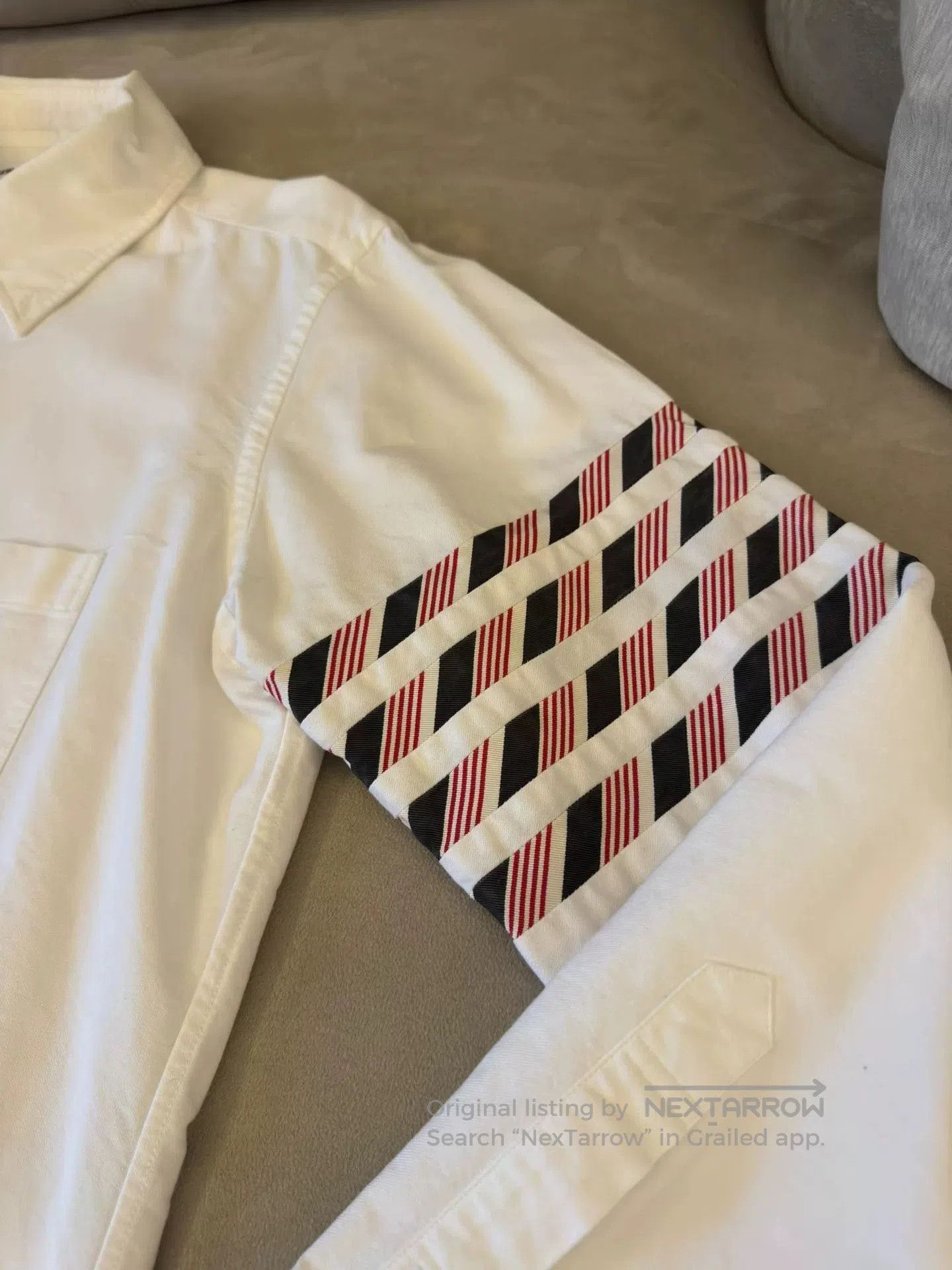 Thom Browne THOM BROWNE Striped Button-Up Shirt White. Size US M / EU 48-50 / 2 - 4 Thumbnail