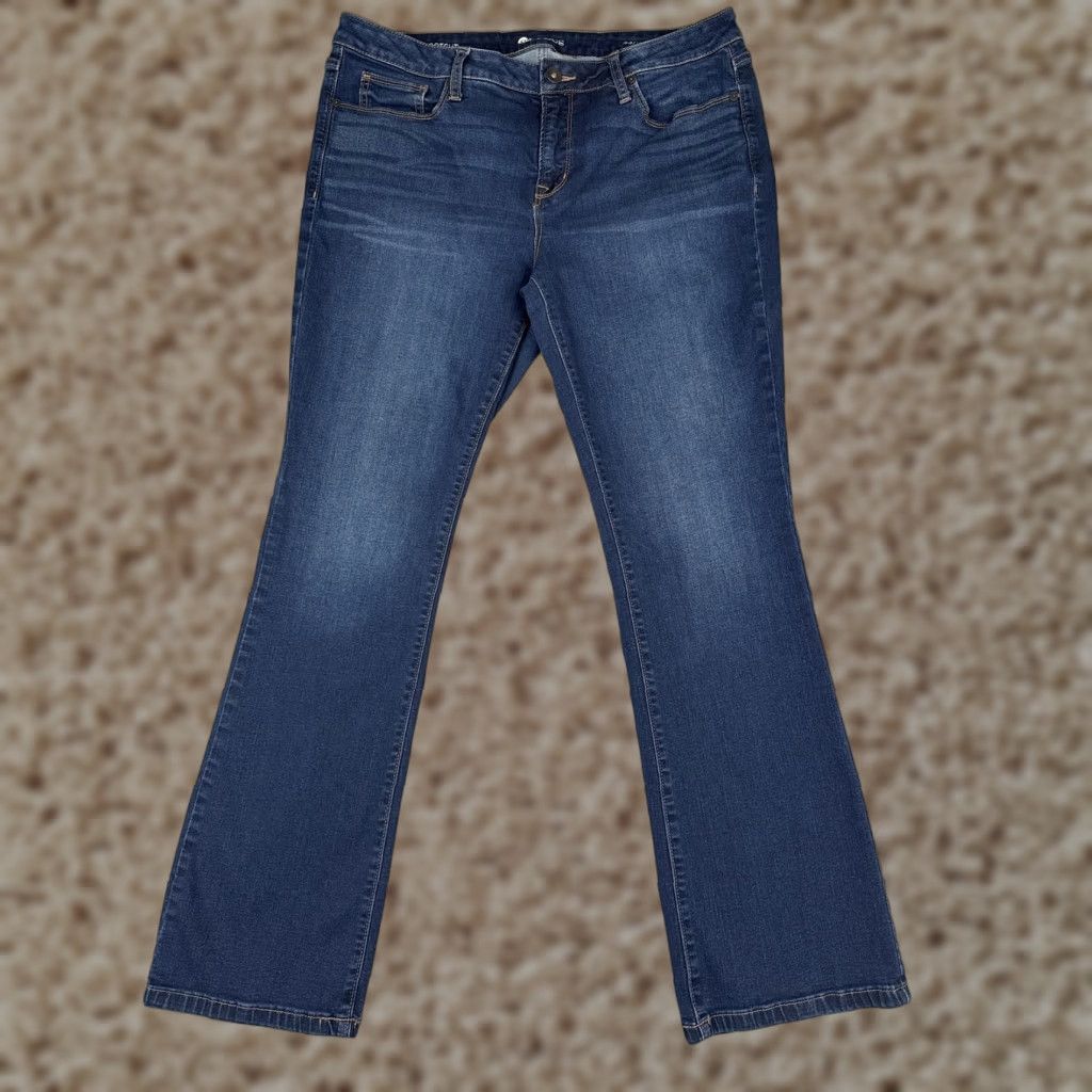 Denime Stylus Jeans Womens Bootcut 16 Blue Dark Wash Mid Rise Stretch 34x32 Denim 5-Pocket Zipper Button Regular Blue, USA Theme Mens? Size 38" / US 16 / IT 52 - 1 Thumbnail