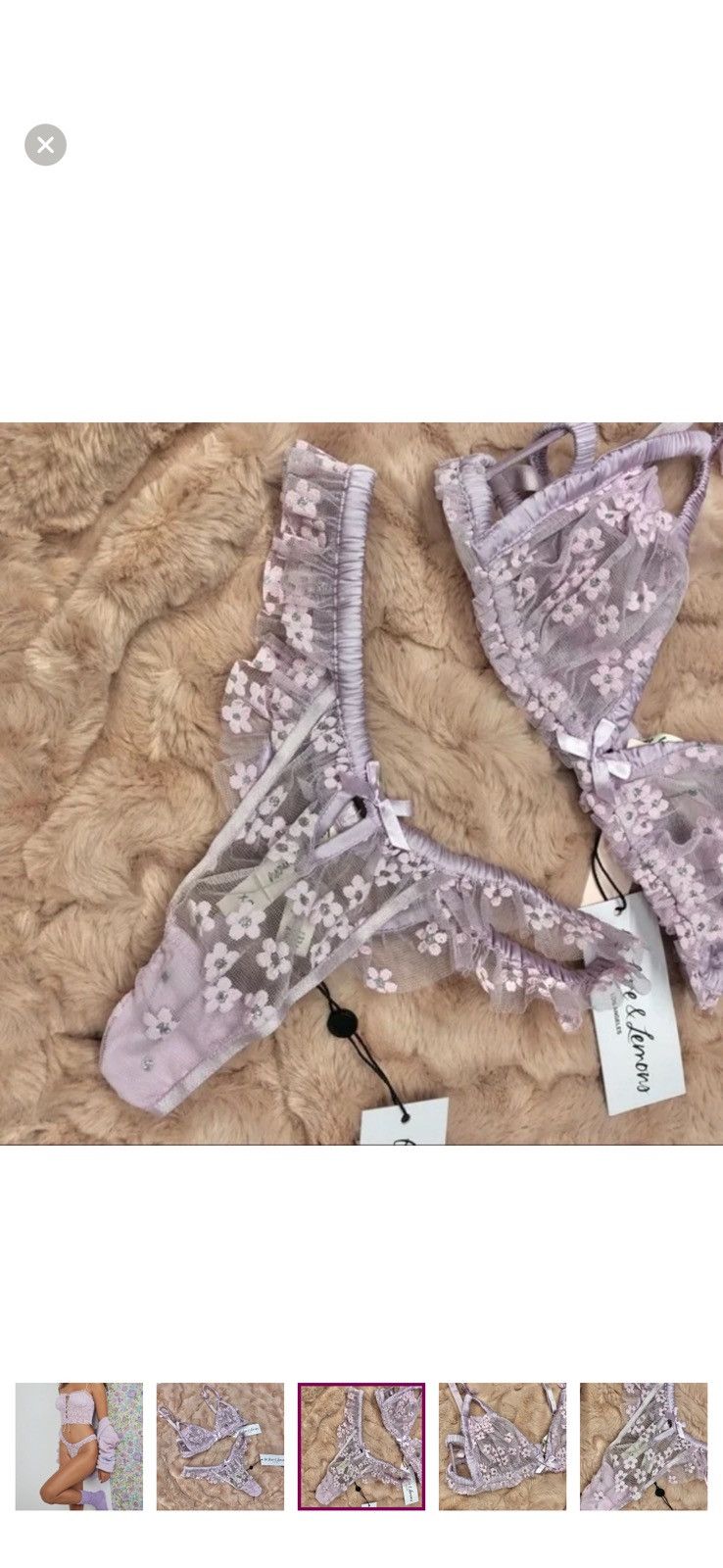 For Love & Lemons Ditsy Shimmer Set XS NWOT Size ONE SIZE - 4 Thumbnail