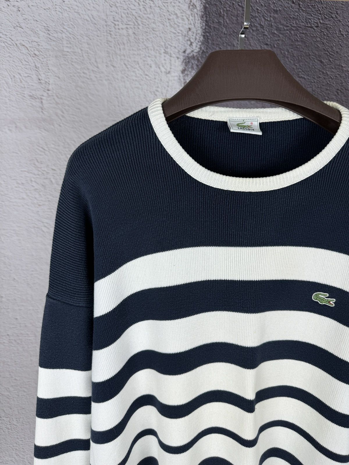 Lacoste Lacoste vintage white blue striped sweater knitwear Size US XXL / EU 58 / 5 - 3 Thumbnail