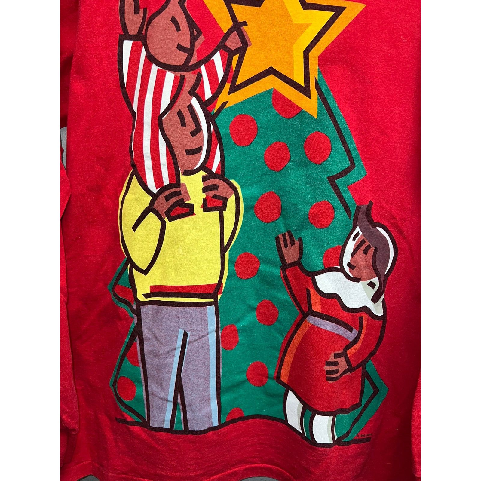 Vintage 1996 Vintage Christmas Tree Star Family Red Shirt 90s VTG XL Size US XL / EU 56 / 4 - 4 Thumbnail