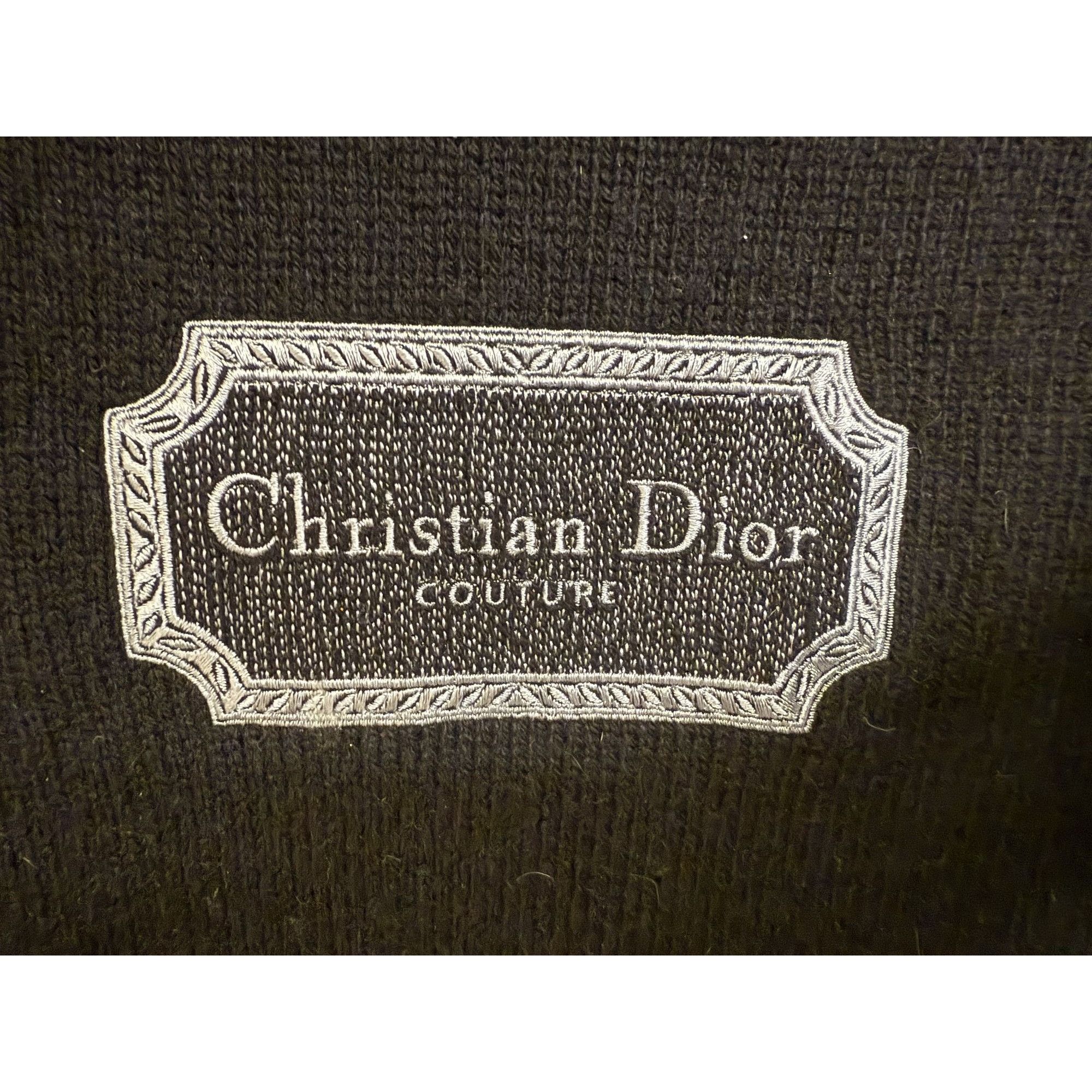 Dior Christian Dior Couture Black Embroidered Cashmere & Viscose Size M / US 6-8 / IT 42-44 - 5 Thumbnail