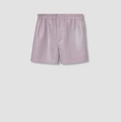 Gucci o1loc1c0526 814783 Embossed Soft Nappa Leather Shorts Pink Size US 34 / EU 50 - 1 Thumbnail