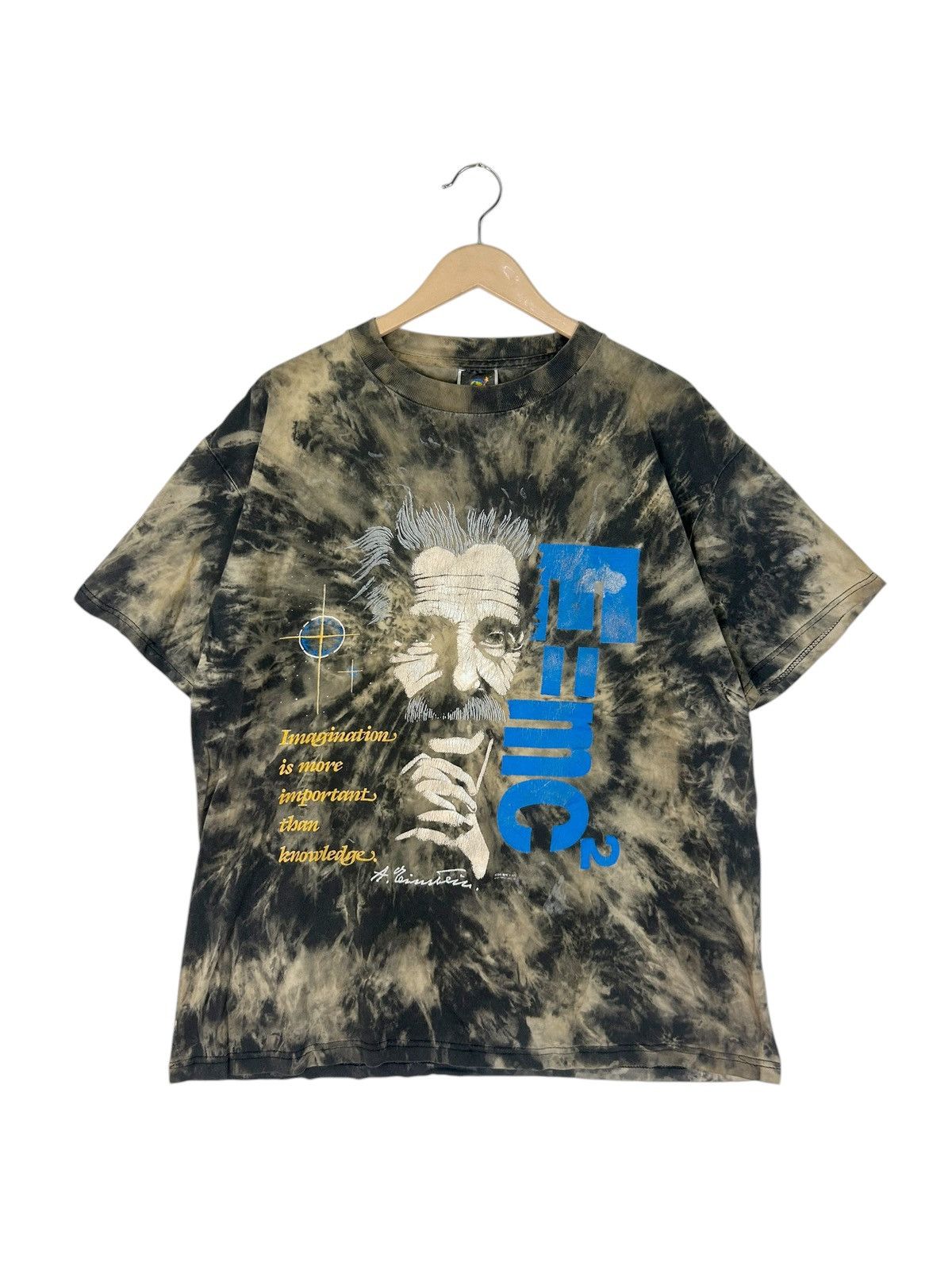 Vintage Vintage 90s Albert Einstein, Big Print Photo Acid Wash Tee Size US L / EU 52-54 / 3 - 1 Thumbnail