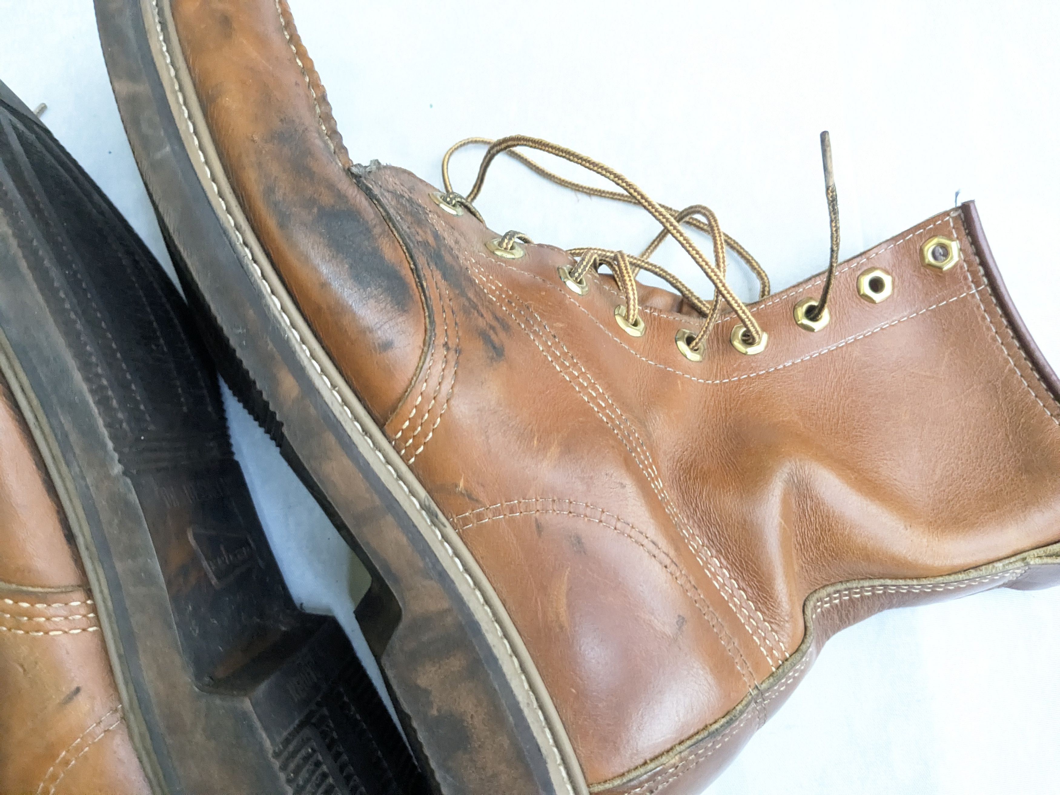 Vintage Vintage Combat Boots 9.5 Brown Leather Moc Toe Size US 9.5 / EU 42-43 - 9 Thumbnail