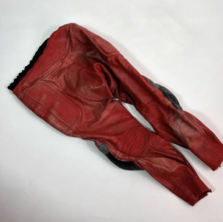 Vintage Moto Racing distressed Leather Biker Pants With protection Size US 40 / EU 56 - 2 Thumbnail