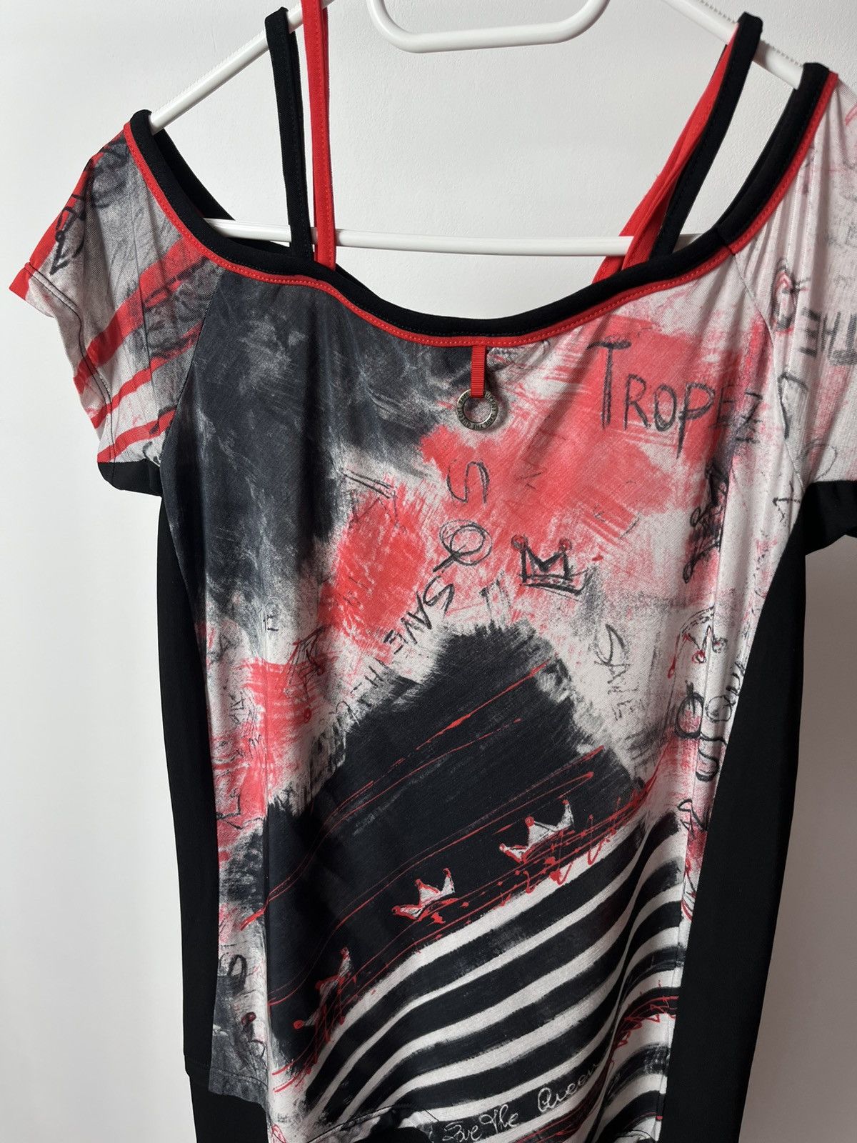 Japanese Brand Save the Queen Graphic Print Midi Dress Made in Italy Size XL / US 12-14 / IT 48-50 - 9 Thumbnail