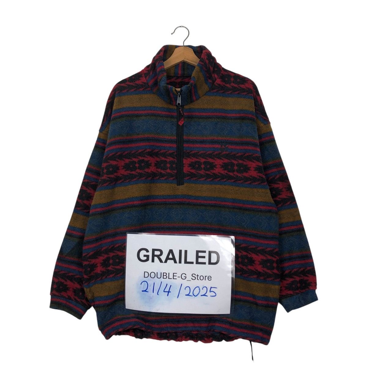 Japanese Brand 📌Vintage Fleece Jacket Jack Wolf Navajo Native Design Size US M / EU 48-50 / 2 - 1 Thumbnail