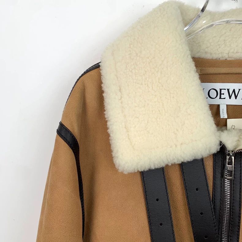 Loewe Loewe Brown leather collar zipper jacket Size S / US 4 / IT 40 - 3 Thumbnail