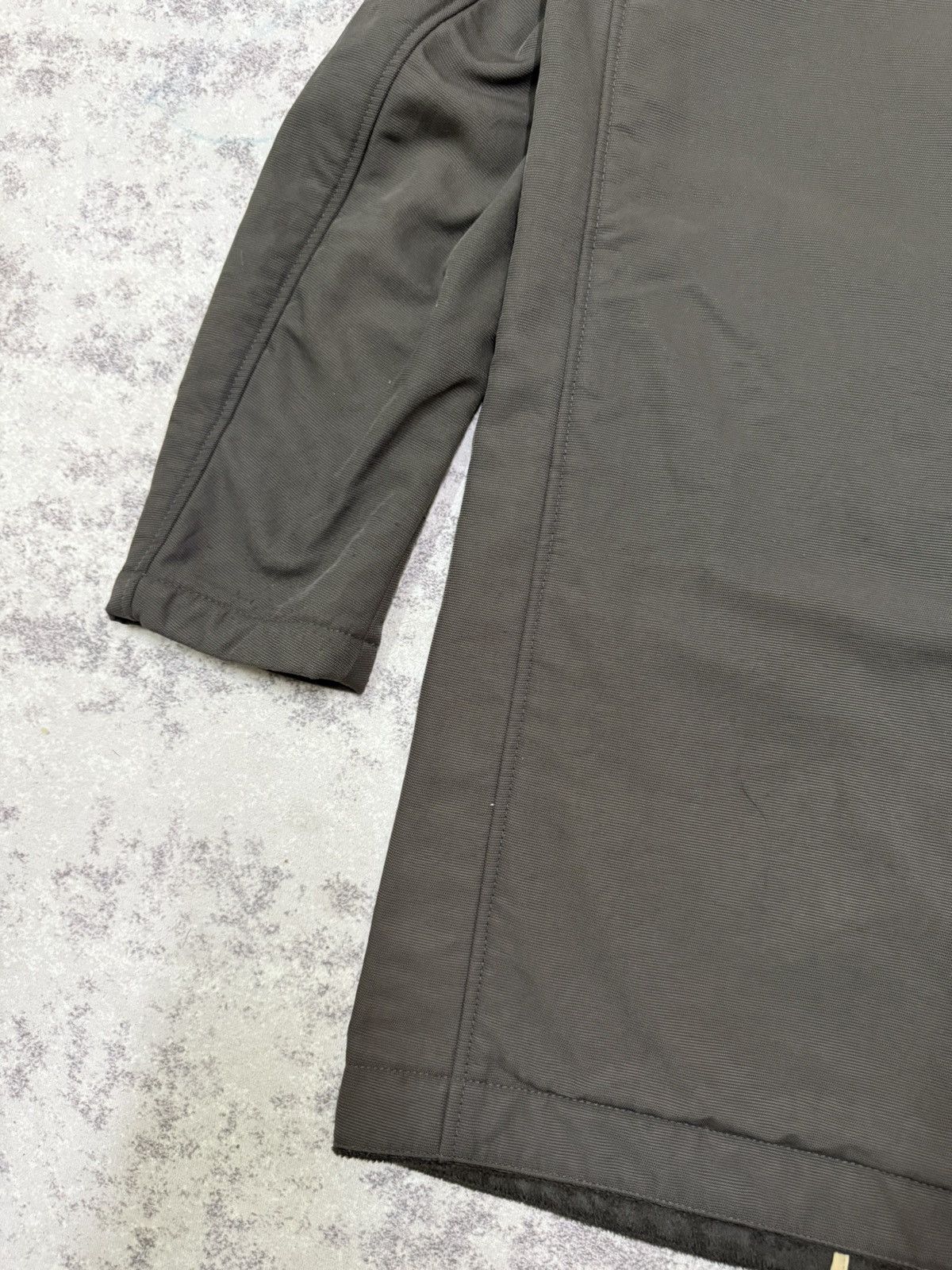 Jun Men Velvet Lined Parka Jacket Dark Green