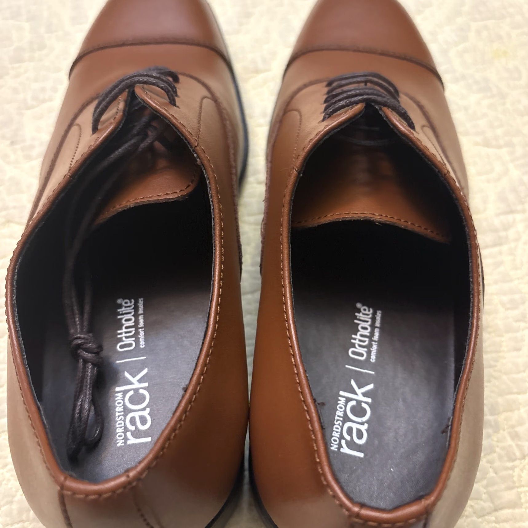 Nordstrom Rack Men's Derby Shoes Cap Toe Brown Leather Size 8M Classic