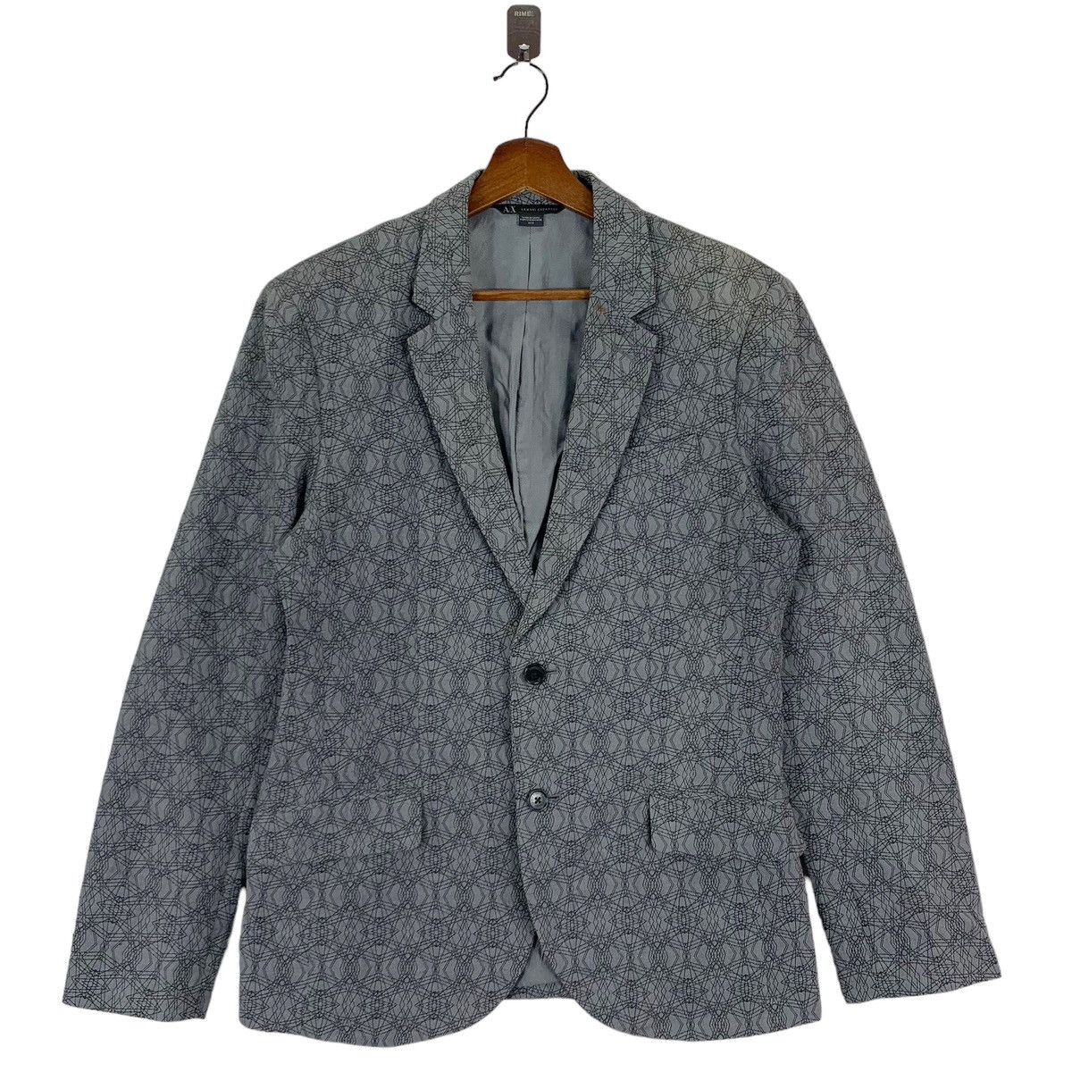 image of Vintage Armani Exchange Coat Jacket in Grey, Men's (Size Small)