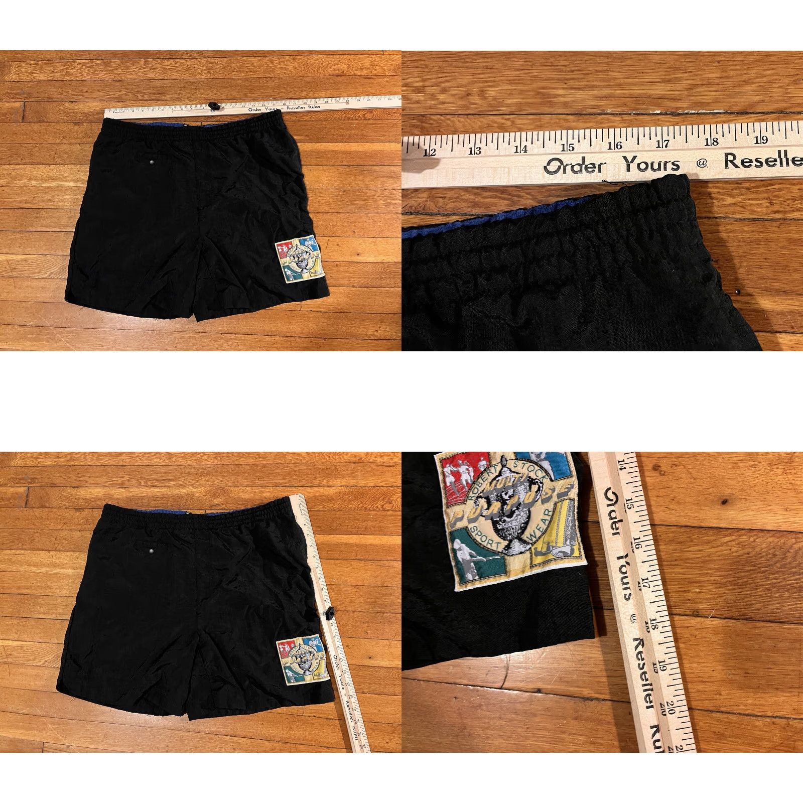 Vintage VINTAGE Robert Stock Multipurpose Shorts Men’s M Black 90s Athletic Sports Activewear Casual Pockets Drawstring Elastic Waist 36 in Waist Size US 31 - 8 Thumbnail