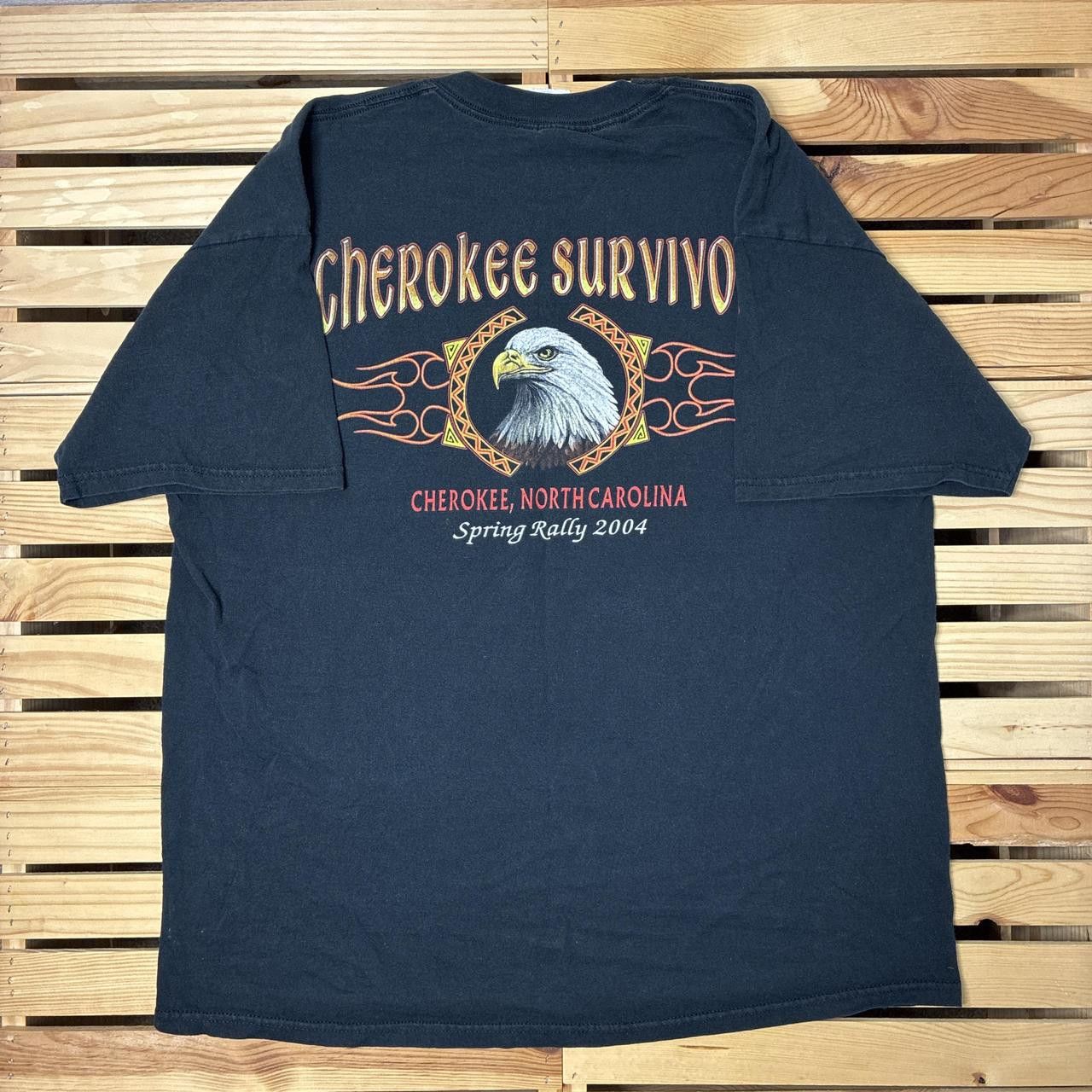 Jerzees Vintage Cherokee Rally 2004 Black Nature Biker Tee Size 2XL Size US XXL / EU 58 / 5 - 2 Thumbnail