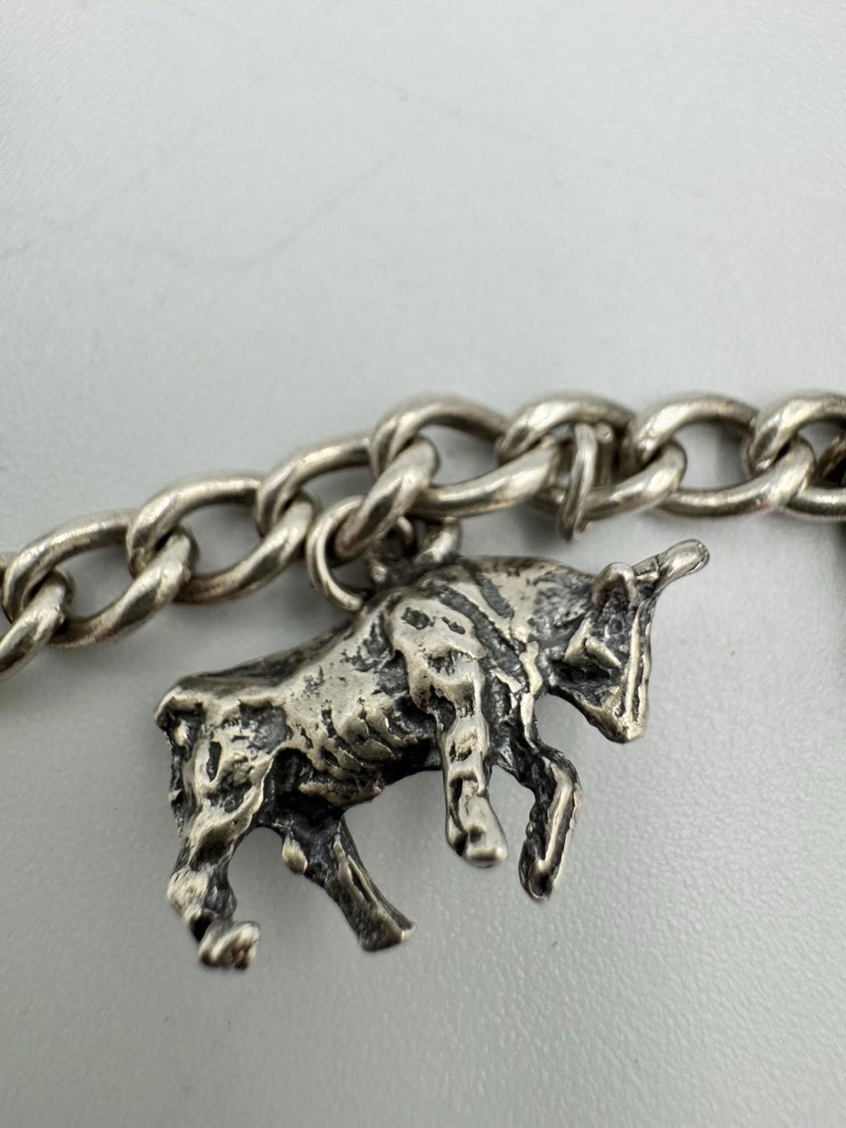 The Unbranded Brand Vintage Sterling Silver Charm Bracelet Southwestern Cowboy B Size ONE SIZE - 9 Thumbnail