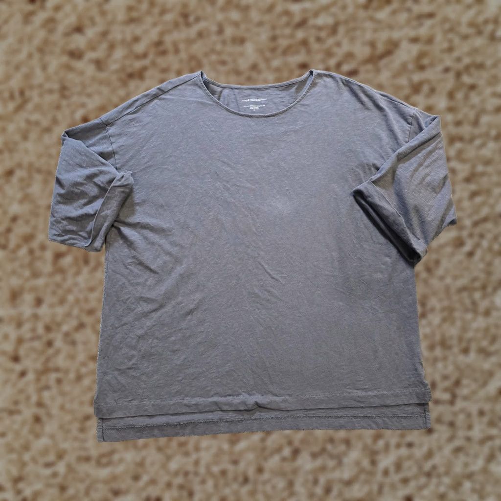 J. Jill J. Jill Top Womens XL Gray 3/4 Sleeve Stretch Relaxed Lagenlook Shirt Blouse Womens Mens? Size XL / US 12-14 / IT 48-50 - 1 Thumbnail
