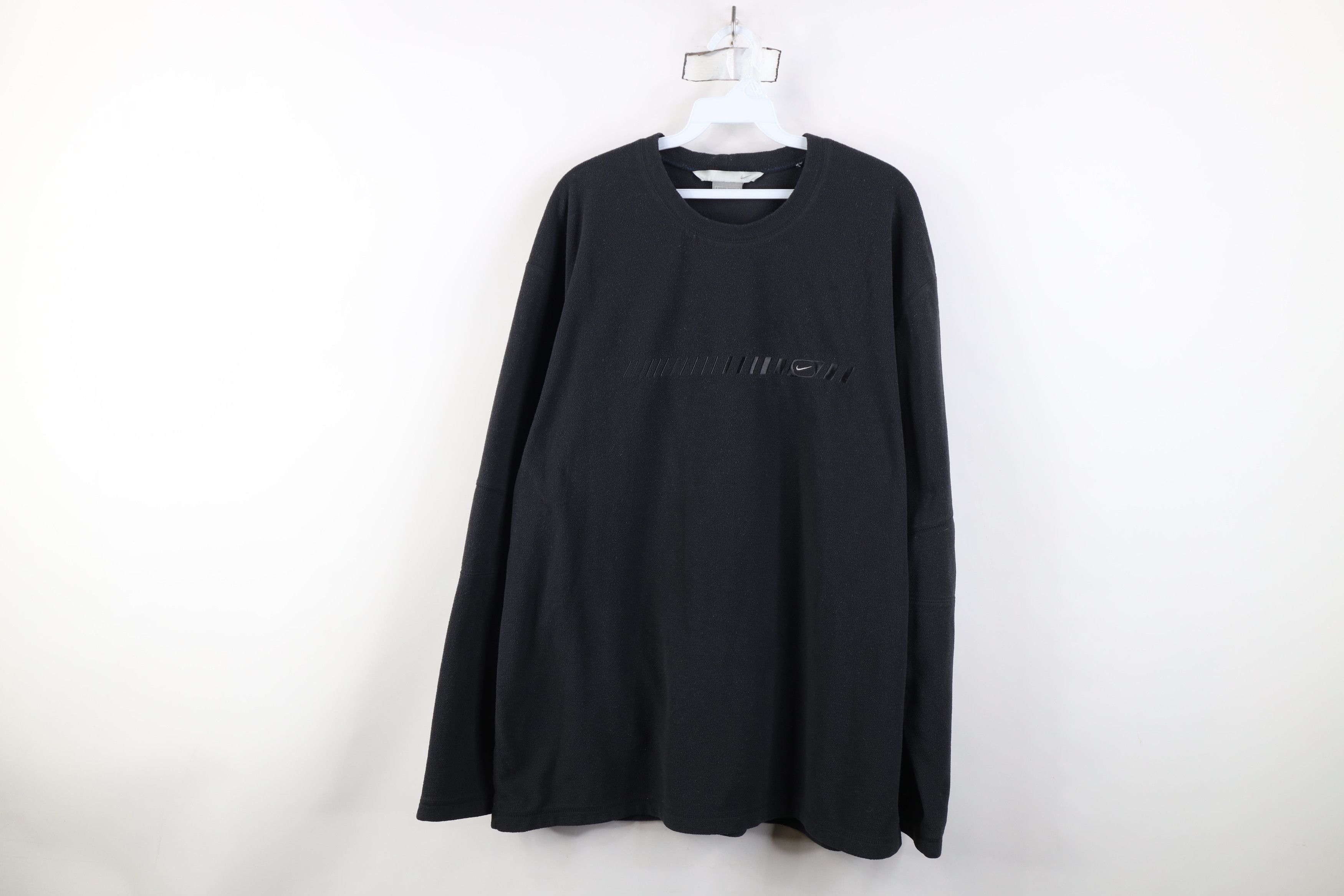 Nike Vintage Y2K Nike Mini Swoosh Fleece Crewneck Sweater Black Size US L / EU 52-54 / 3 - 1 Thumbnail