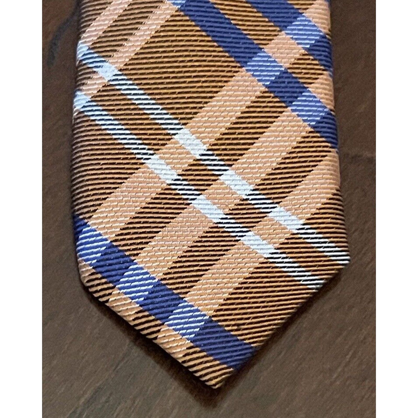 Chaps Chaps Orange Blue Hand Made 100% Silk Made In China Size ONE SIZE - 6 Thumbnail