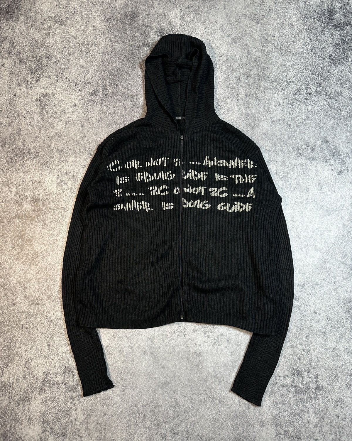 Other Y2K Logo Avant Garde Vintage Knit Zip Up Hoodie Streetwear L Size US M / EU 48-50 / 2 - 1 Thumbnail