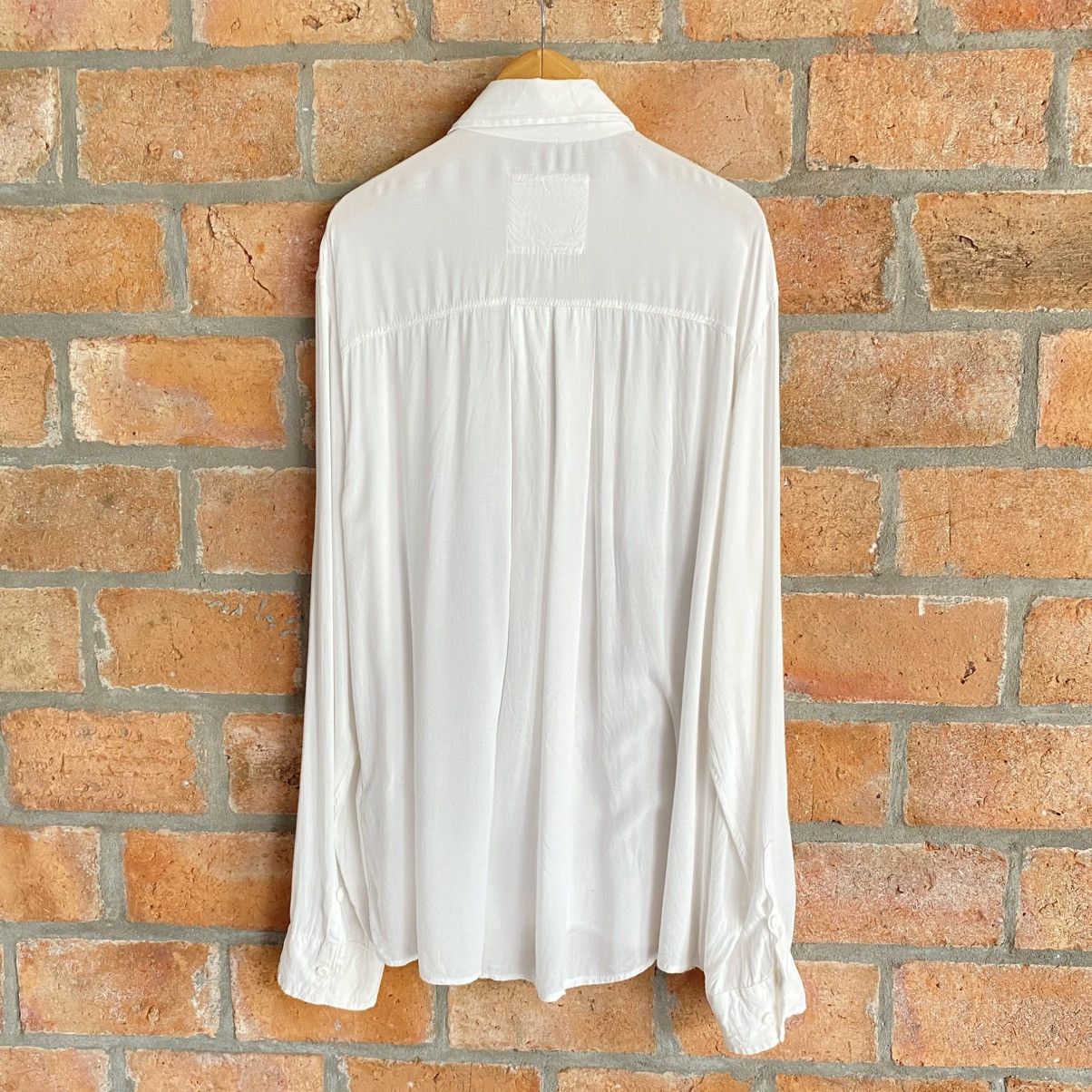Designer × Japanese Brand G. O. A. White Classic Shirt with Roll-Up Sleeves Size M / US 6-8 / IT 42-44 - 4 Thumbnail